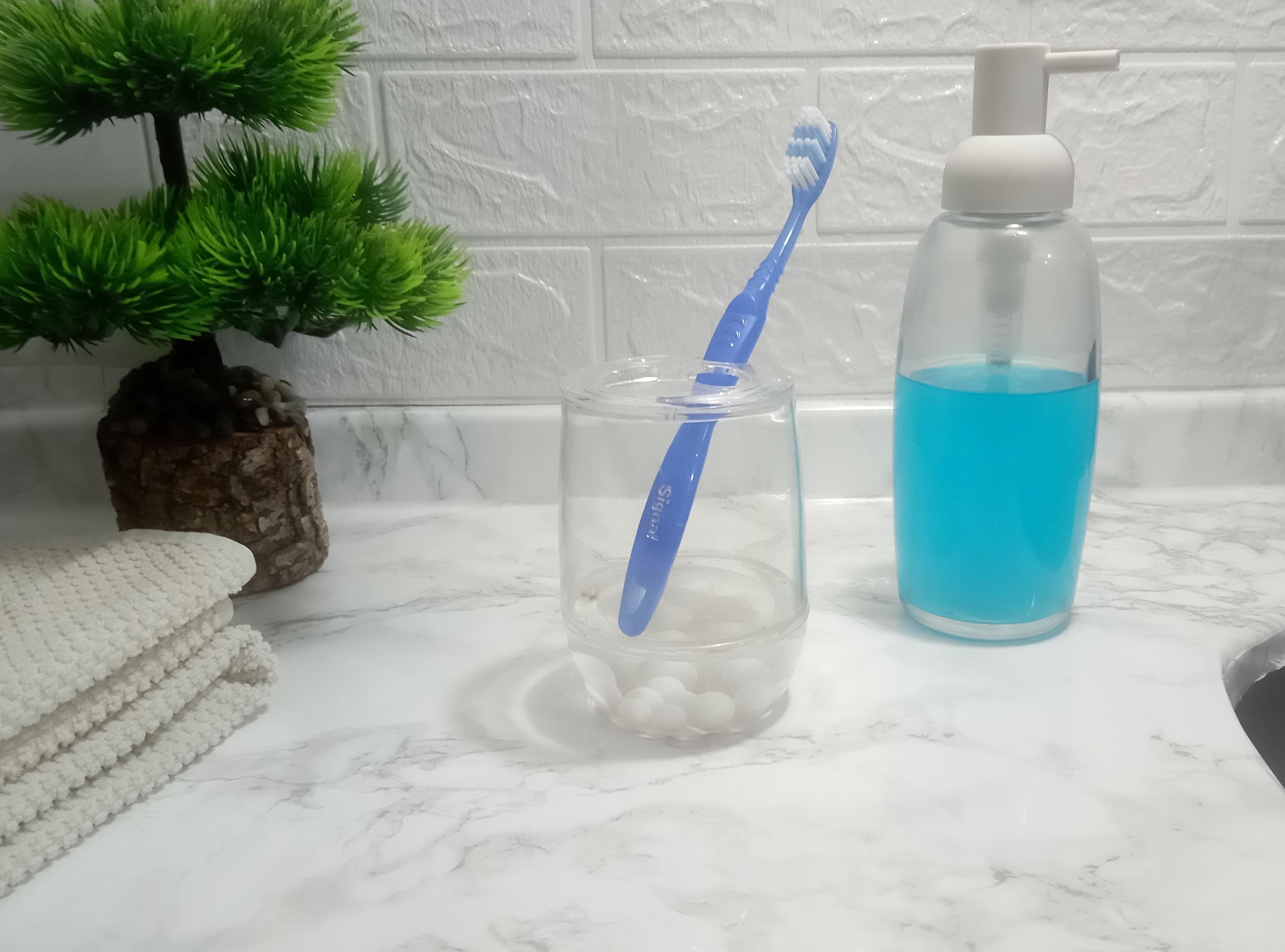 Sıvı Sabunluk Ve Diş Fırçalık 2 Li Banyo Seti Boncuklu