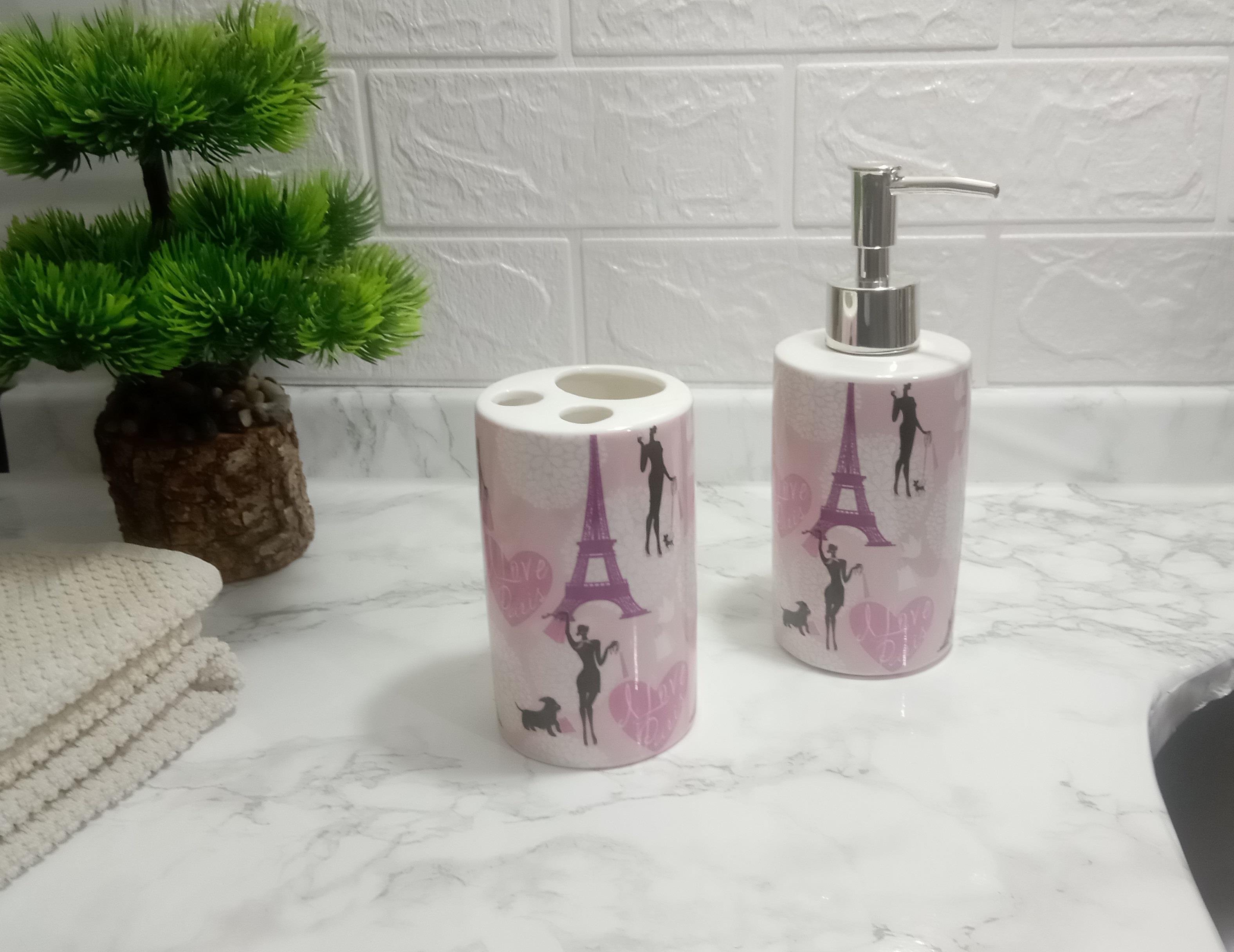 Sıvı Sabunluk Ve Diş Fırçalık 2 Li Banyo Setii Paris Model