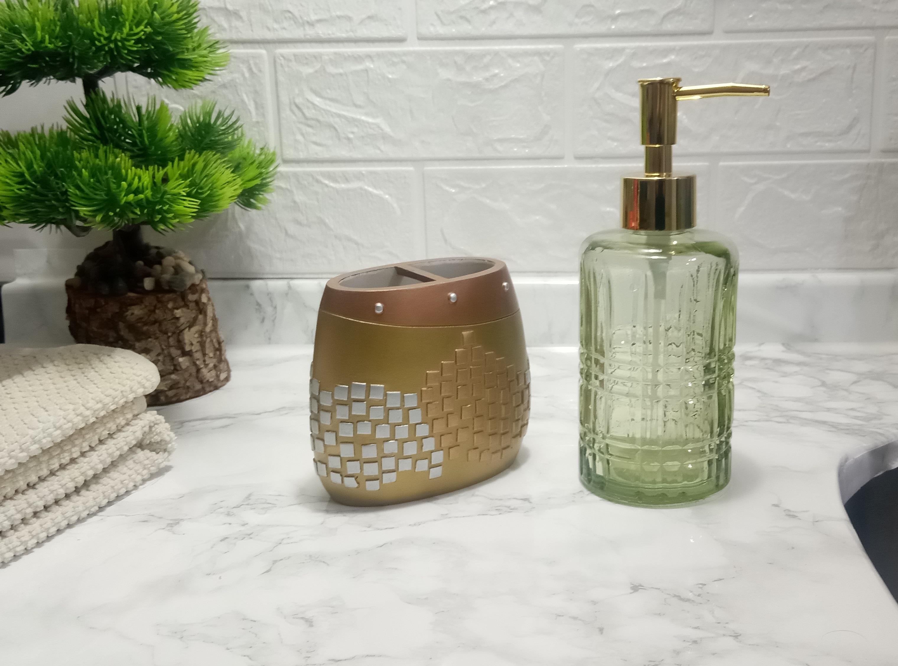 Sıvı Sabunluk Ve Diş Fırçalık 2 Li Set,Mozaik