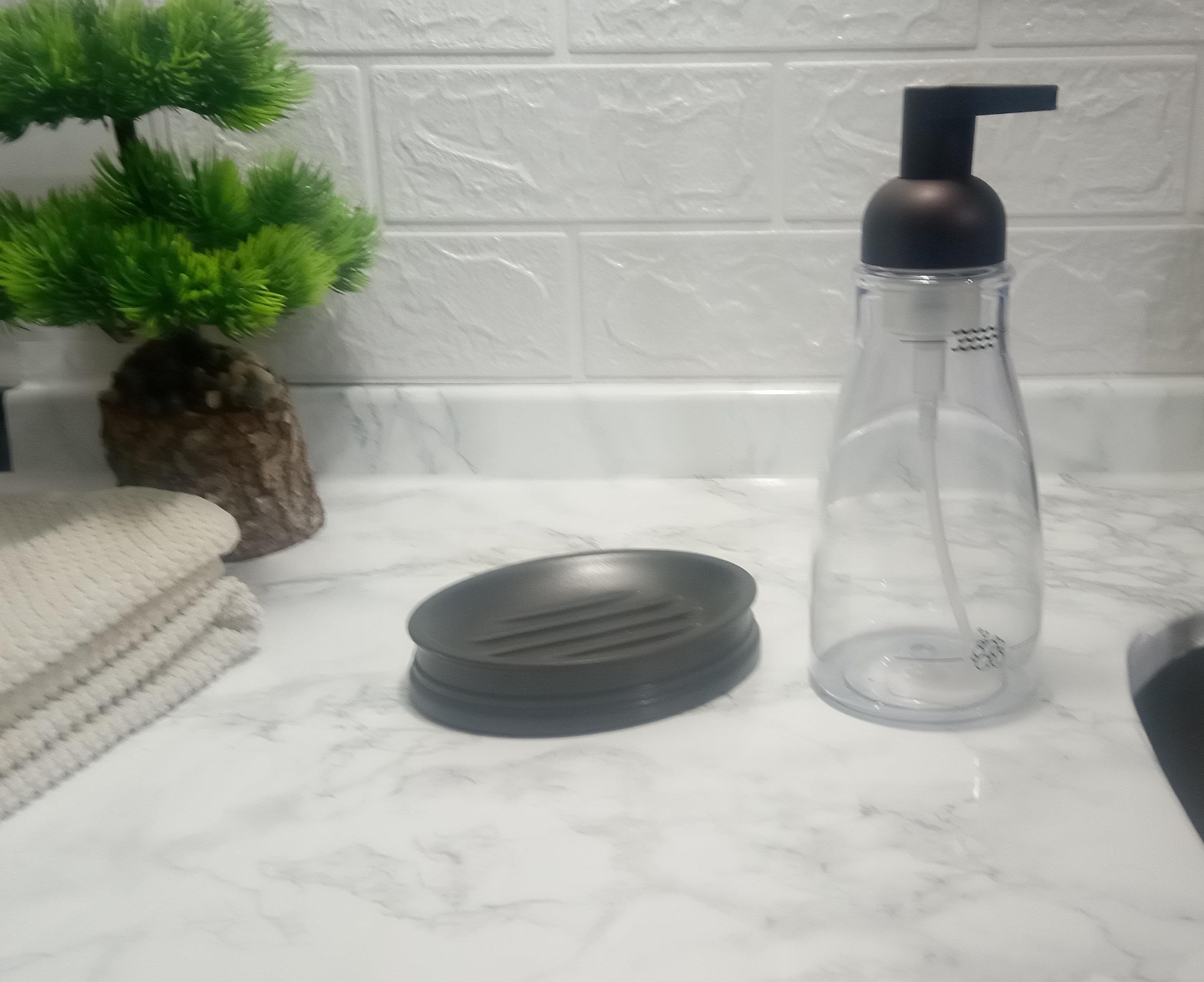 Sıvı Sabunluk Ve Sabunluk 2 Li Banyo Seti Abs Bronz Model