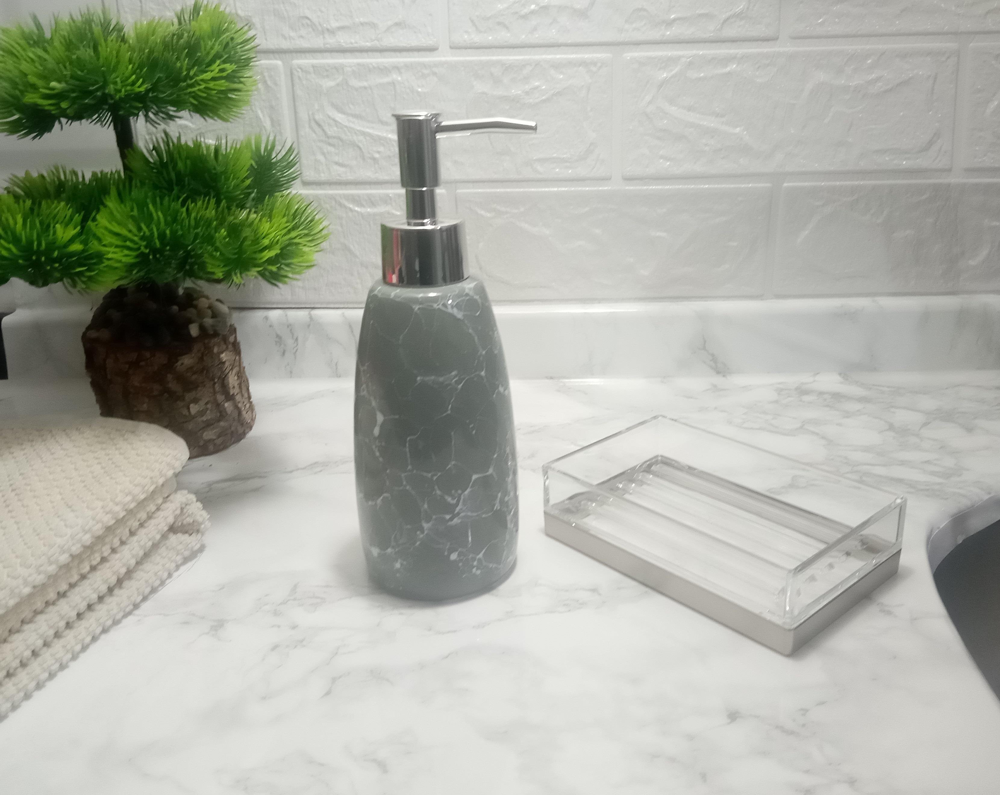 Sıvı Sabunluk Ve Sabunluk 2 Li Banyo Seti,Gri Model