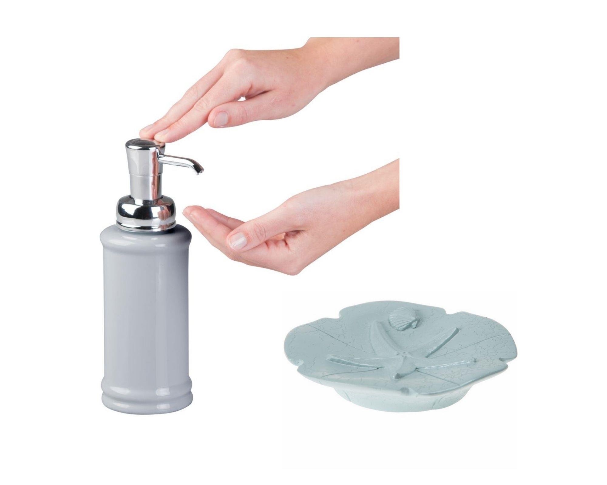 Sıvı Sabunluk Ve Sabunluk 2 Li Banyo Seti,Deniz Yıldızı