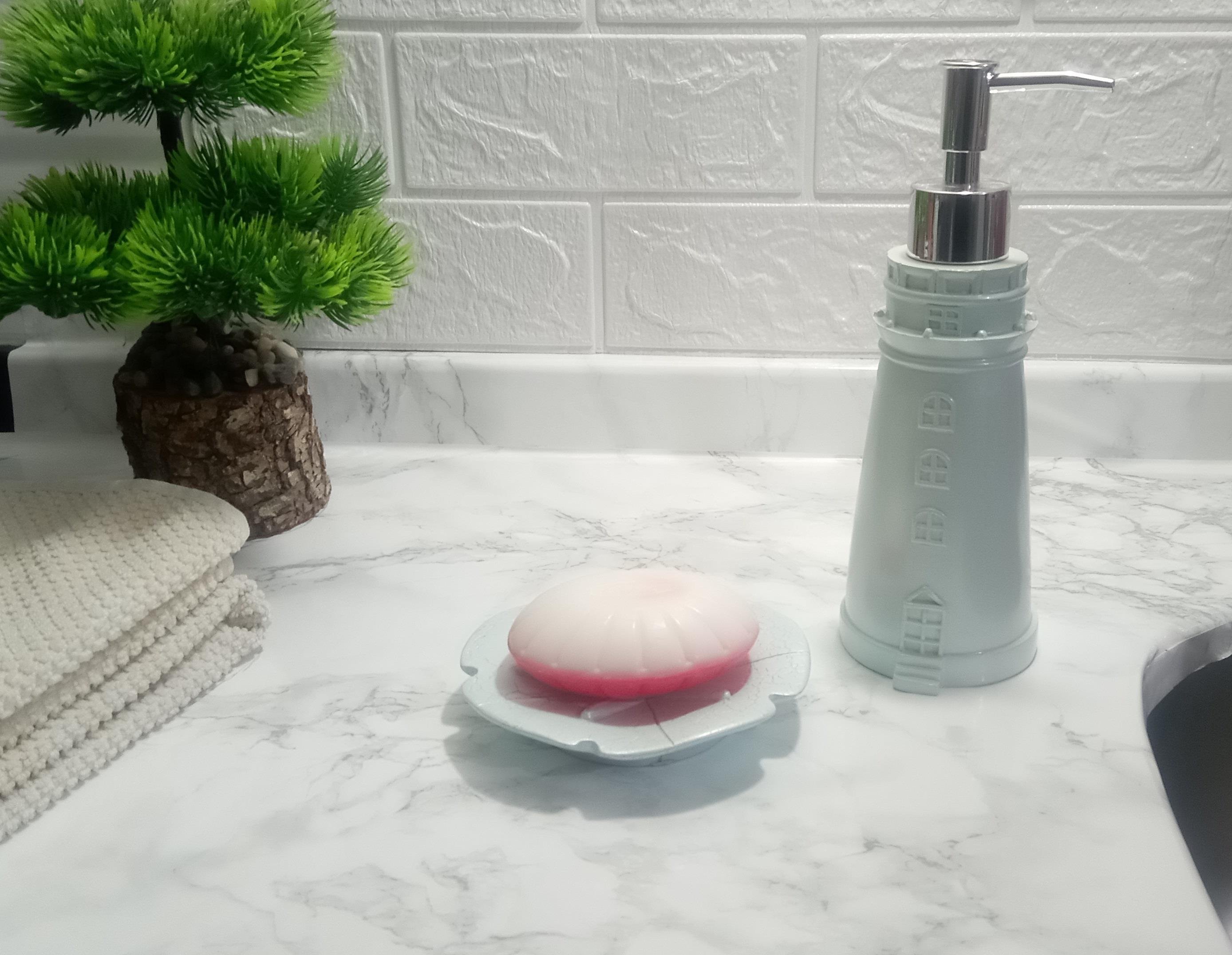 Sıvı Sabunluk Ve Sabunluk 2 Li Banyo Seti,Deniz Feneri