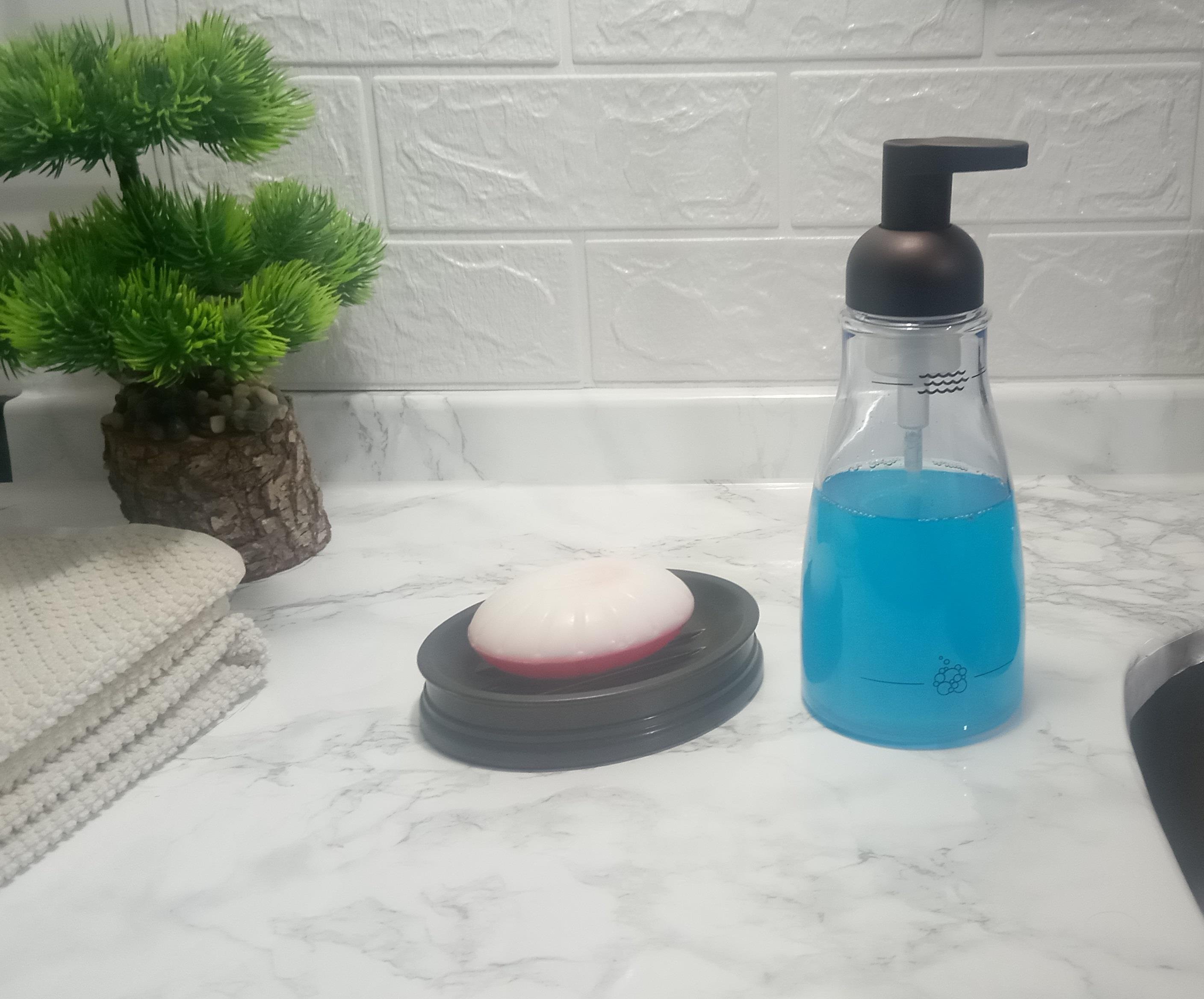 Sıvı Sabunluk Ve Sabunluk 2 Li Banyo Seti Abs Bronz Model