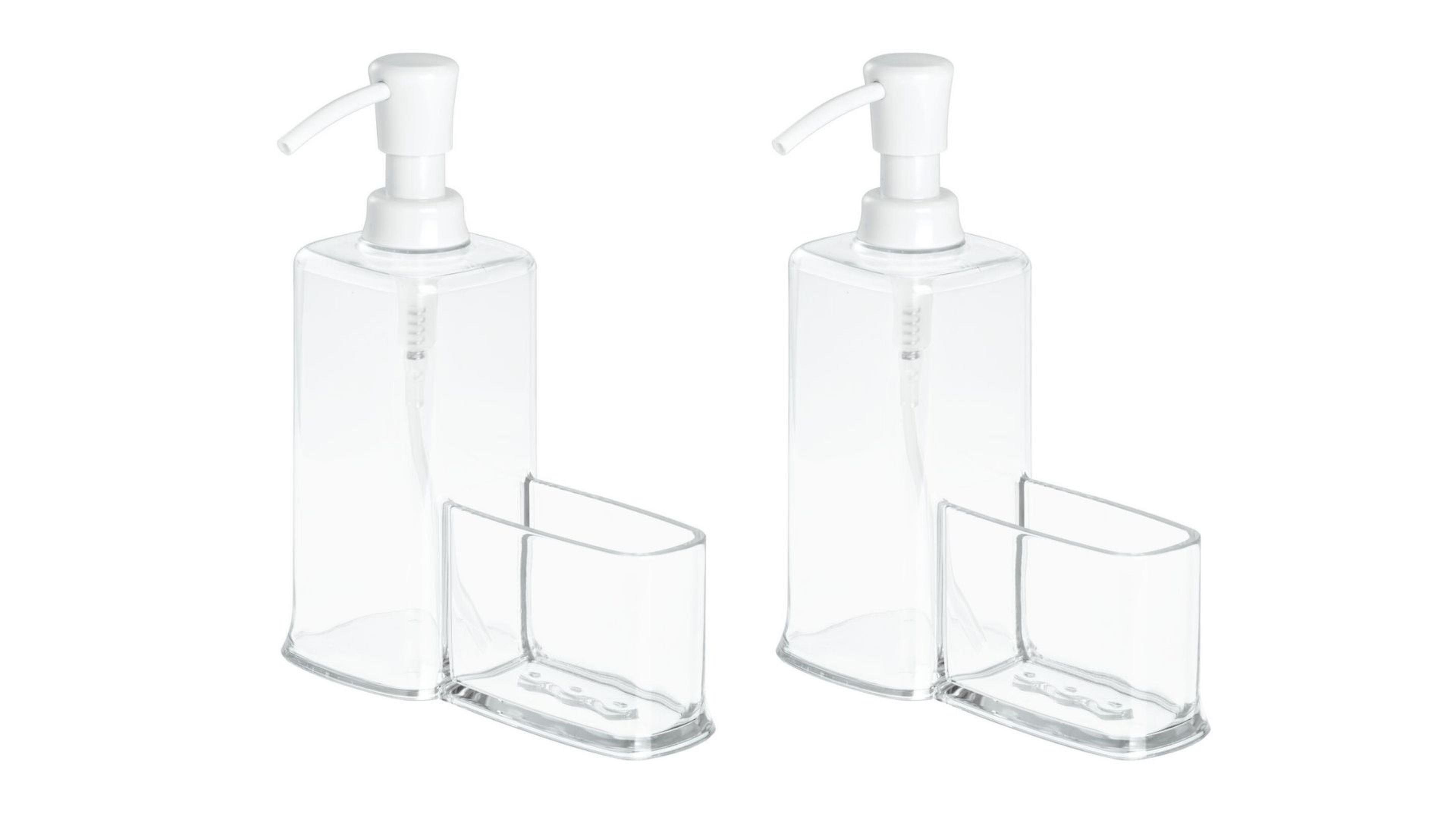 Süngerlikli Beyaz Sıvı Sabunluk 2 Adet 15x7x20cm