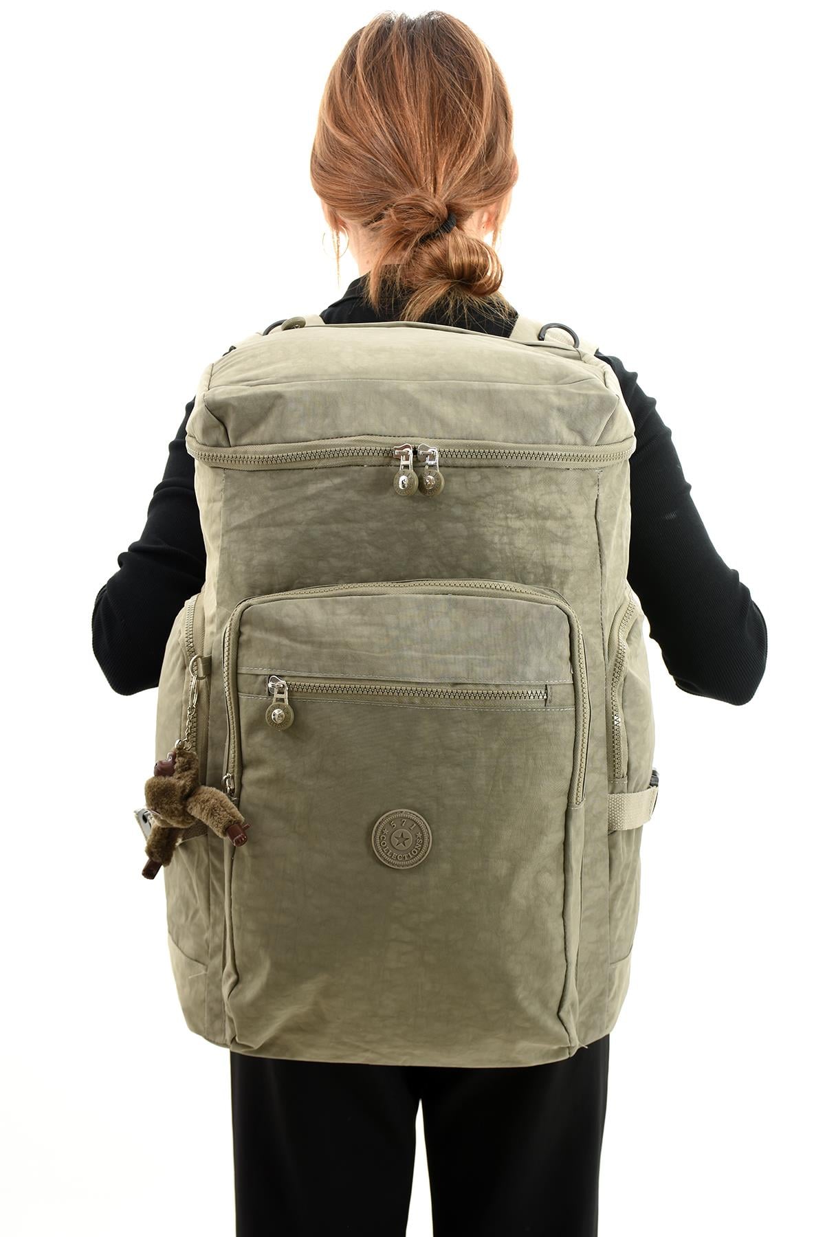 Büyük Boy Ultra Hafif Çok Bölmeli Dağcı Çantası Taba (Model: 571-7D) 