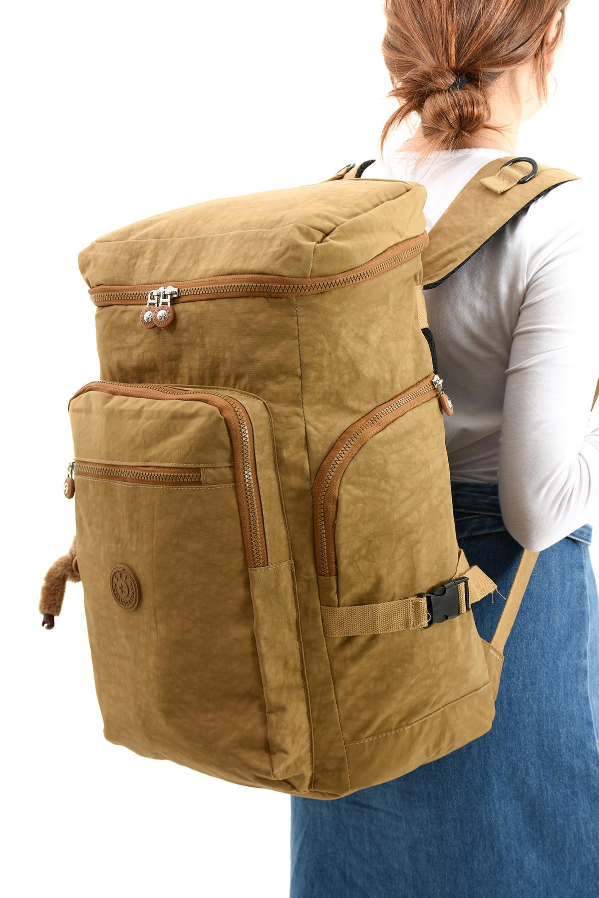 Büyük Boy Ultra Hafif Çok Bölmeli Dağcı Çantası Krem (Model: 571-7D) 