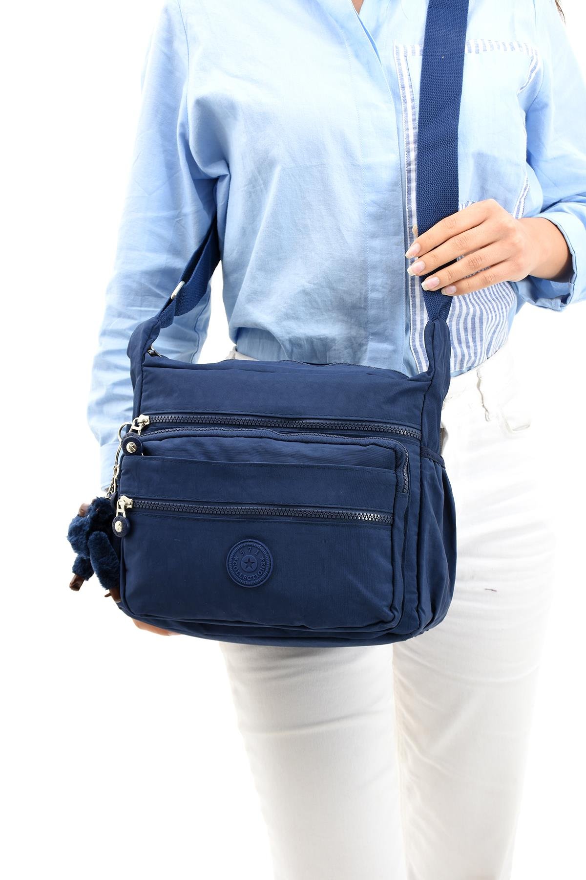Çapraz Askılı Ultra Hafif Çok Cepli Bayan Omuz Çantası Laci (Model: 571-6A) 