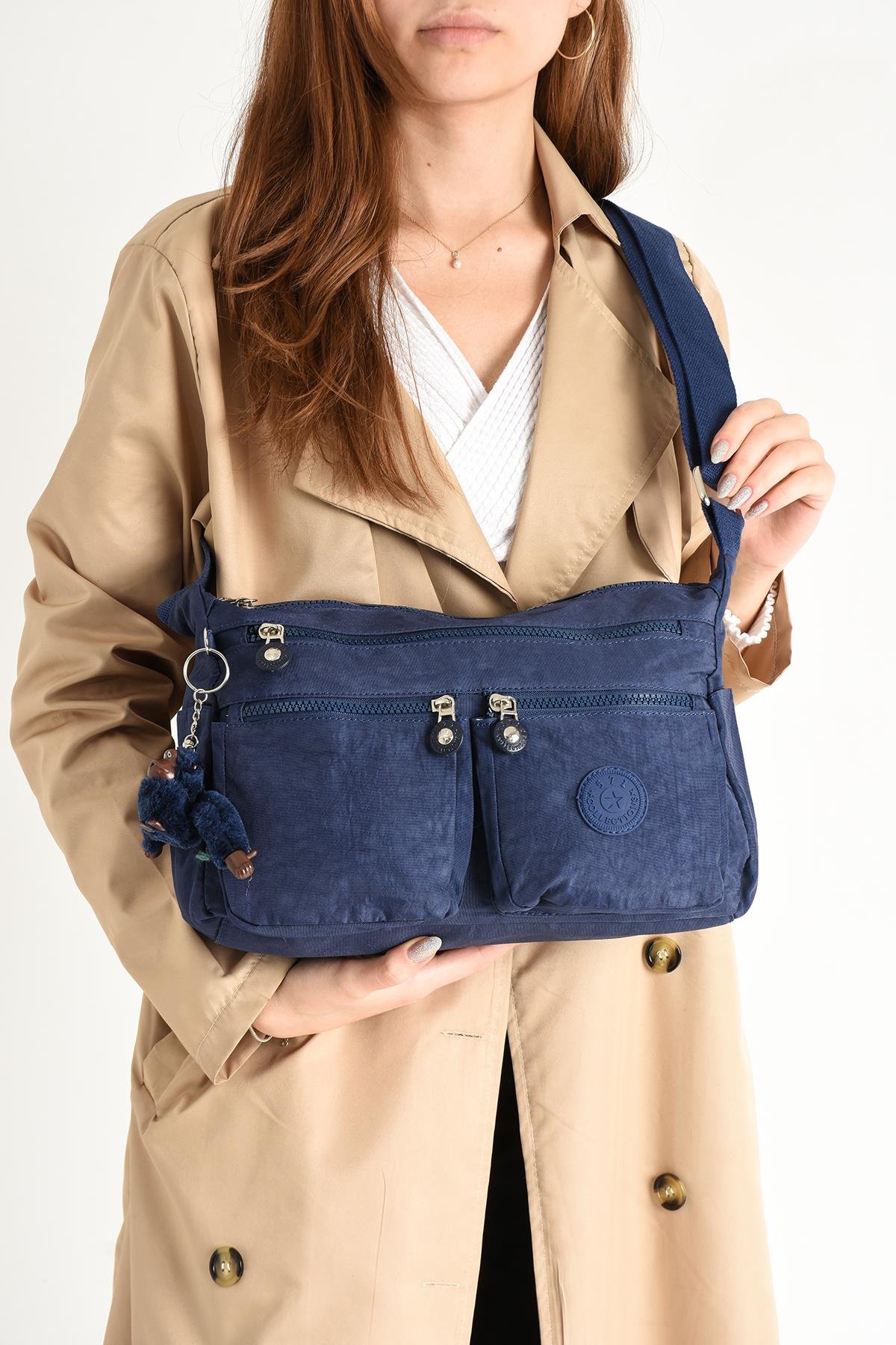 Çapraz Askılı Ultra Hafif Çok Cepli Bayan Omuz Çantası Laci (Model: 571-6R)