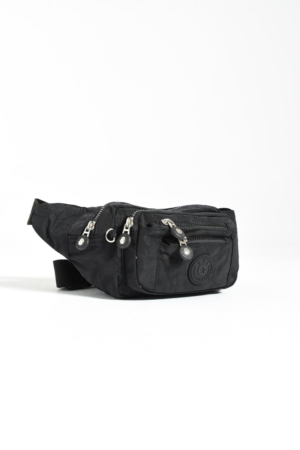 Çok Cepli Bel Çantası Unisex Siyah (Model: 571-7F) 