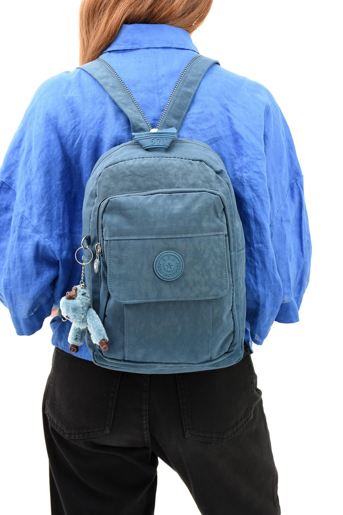 Hem Sırt Hem Göğüs Genç Spor Bodybag Çantası Mavi (Model: 571-8D) 