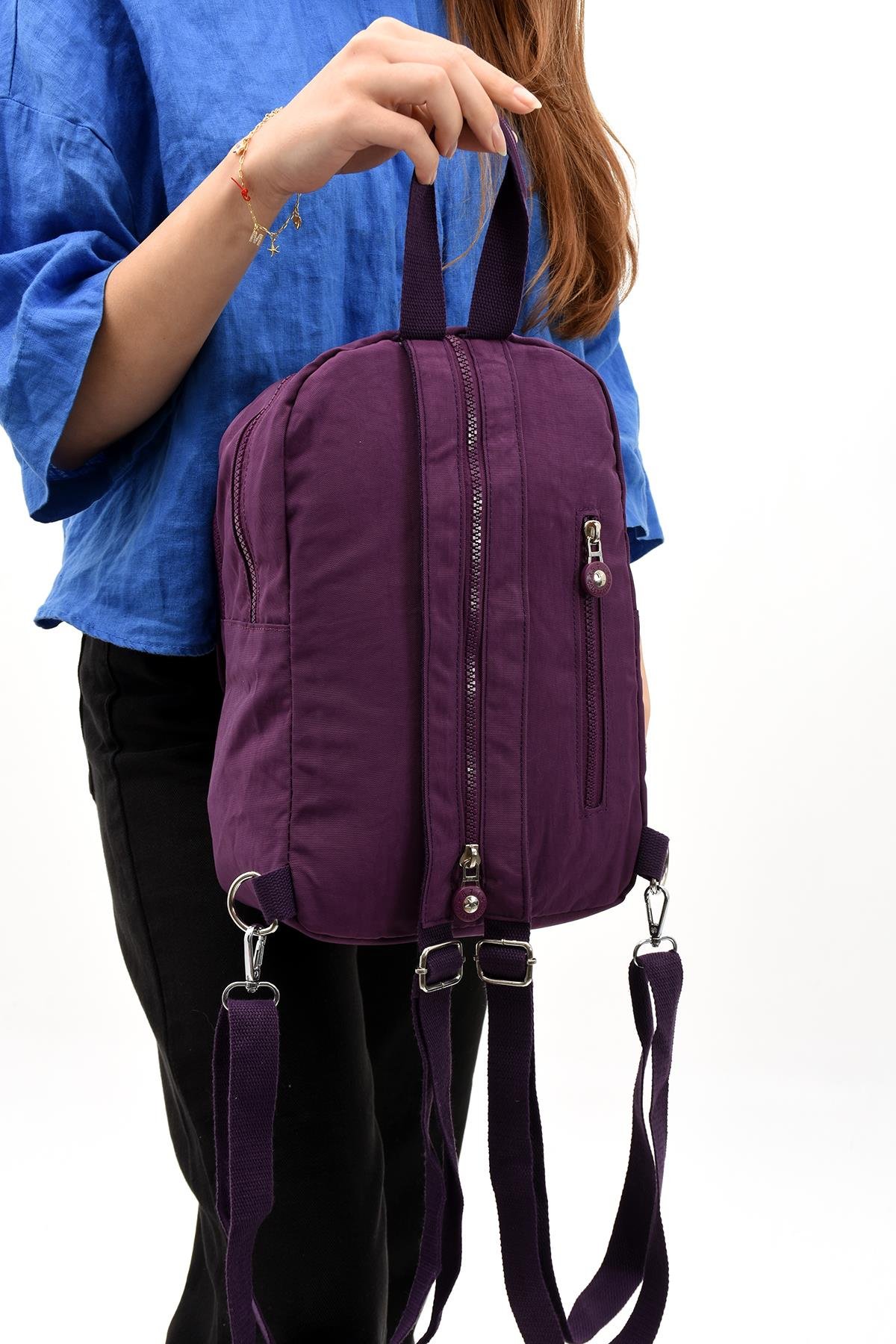 Hem Sırt Hem Göğüs Genç Spor Bodybag Çantası Mor (Model: 571-8D) 