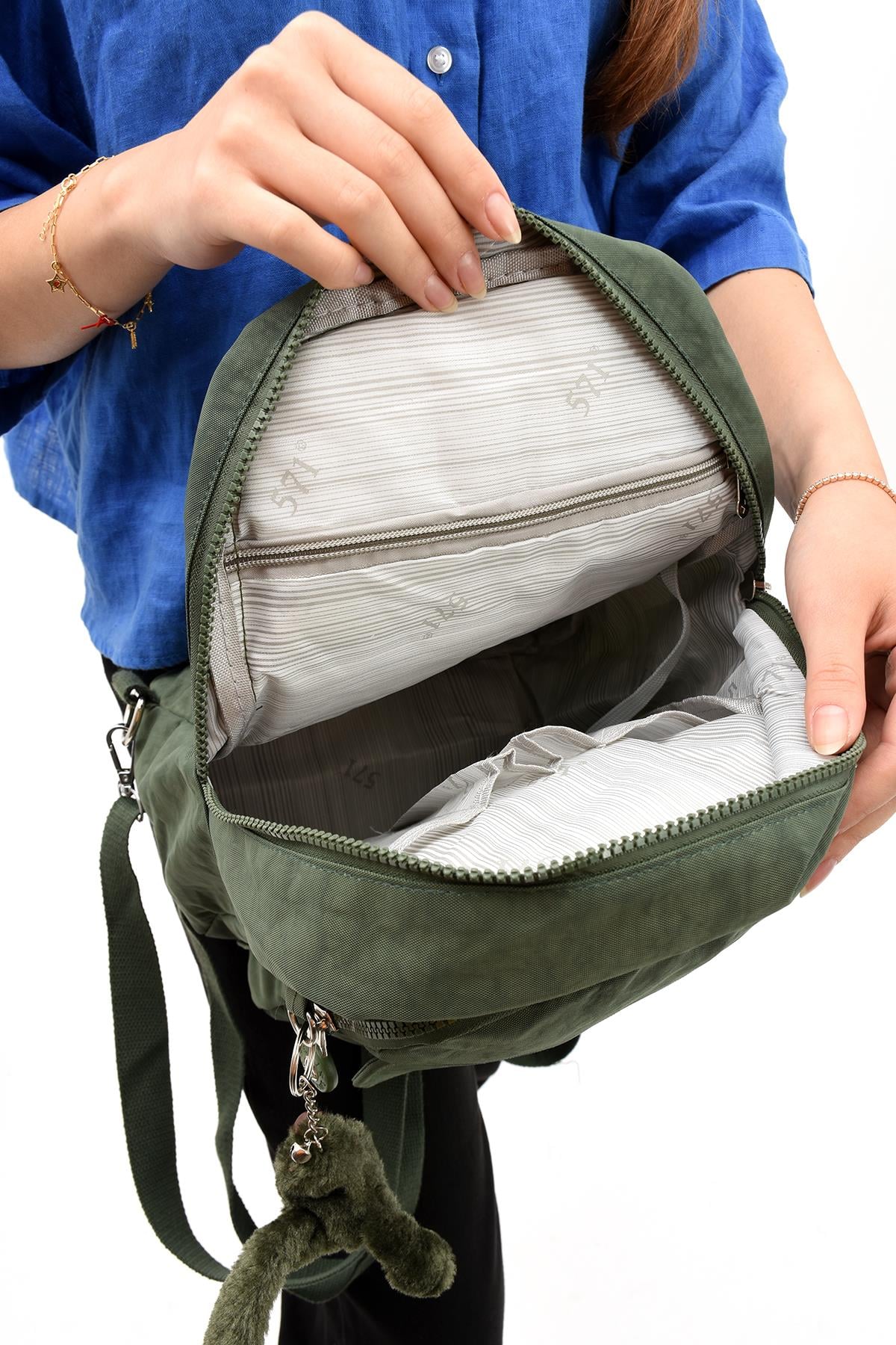 Hem Sırt Hem Göğüs Genç Spor Bodybag Çantası Yeşil (Model: 571-8D) 