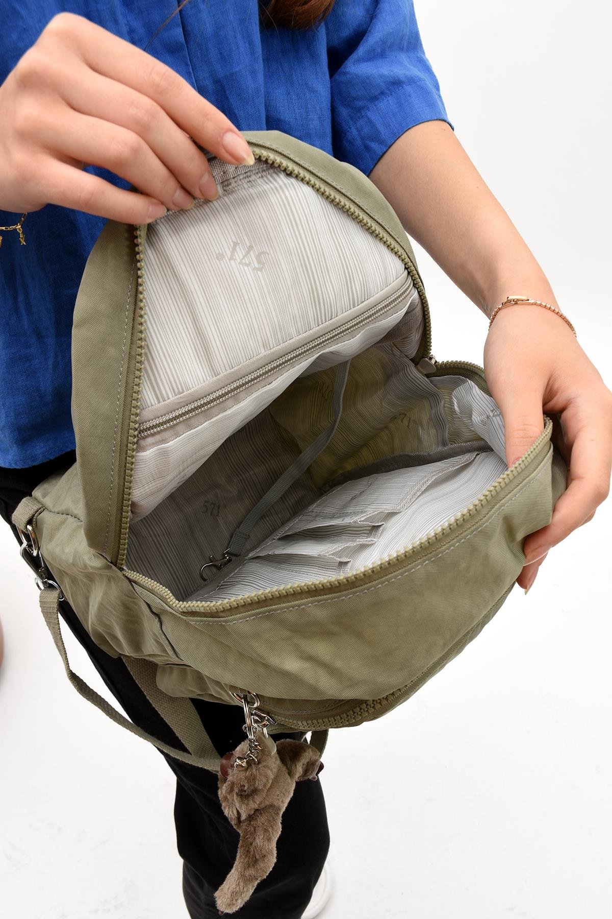 Hem Sırt Hem Göğüs Genç Spor Bodybag Çantası Vizon (Model: 571-8D) 