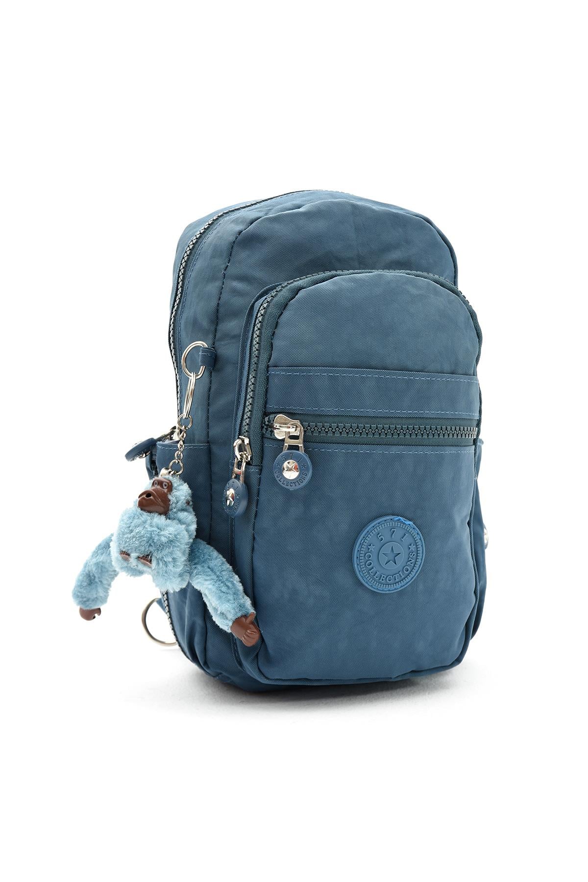 İki Bölmeli Bodybag Göğüs Omuz Çantası Unisex Mavi (Model: 571-8B) 