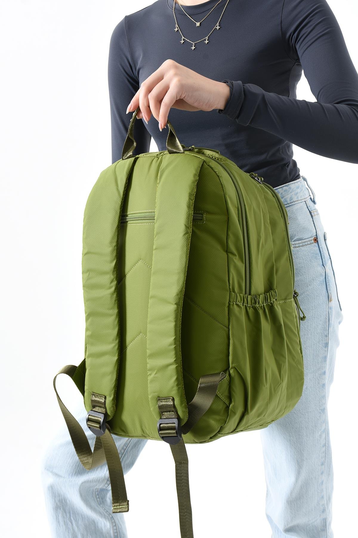 Orta Boy Sırt Çantası Ultra Hafif Çok Cepli Açık Yeşil (Model:571-13-9E)