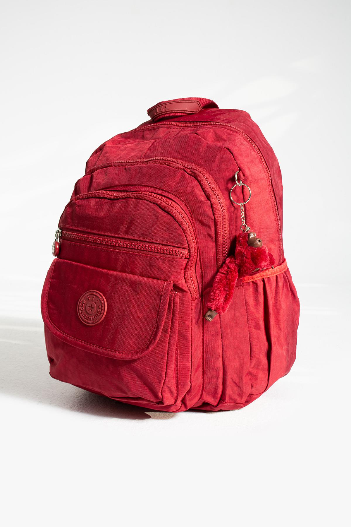 Orta Boy Sırt Çantası Ultra Hafif Çok Cepli  Kırmızı (Model: 571-3J)