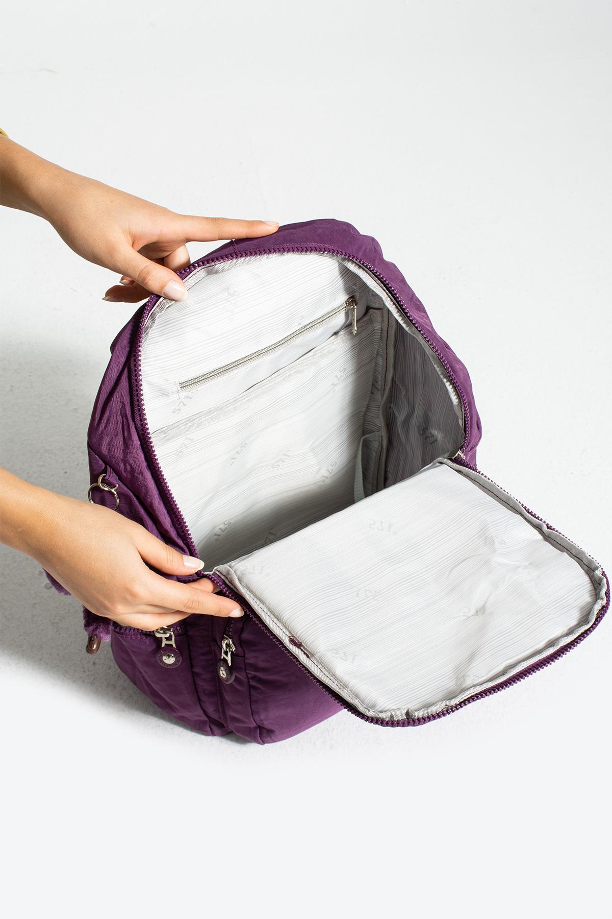 Orta Boy Ultra Hafif Kadın Sırt Çantası Mor (Model: 571-3F)