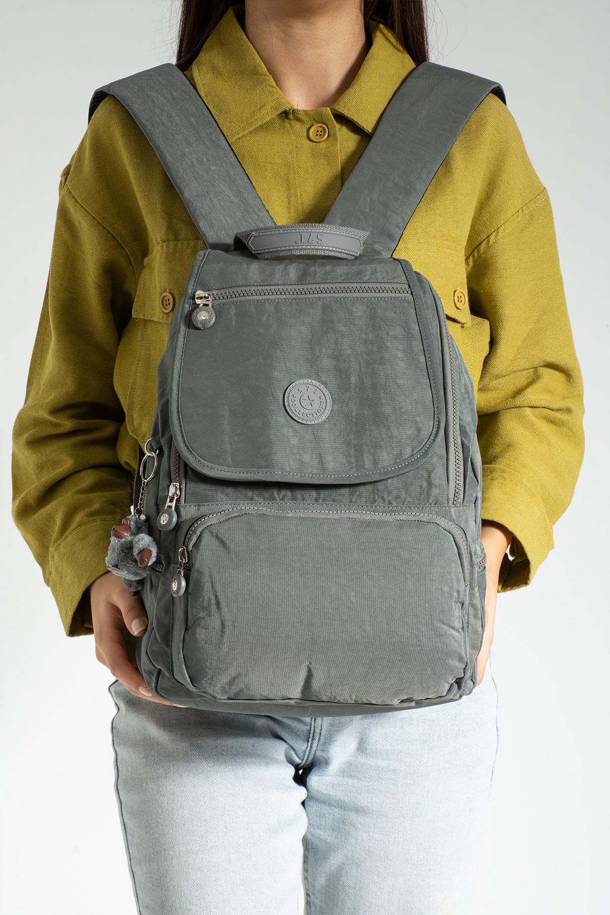 Orta Boy Ultra Hafif Kadın Sırt Çantası Unisex Gri (Model: 571-3F)