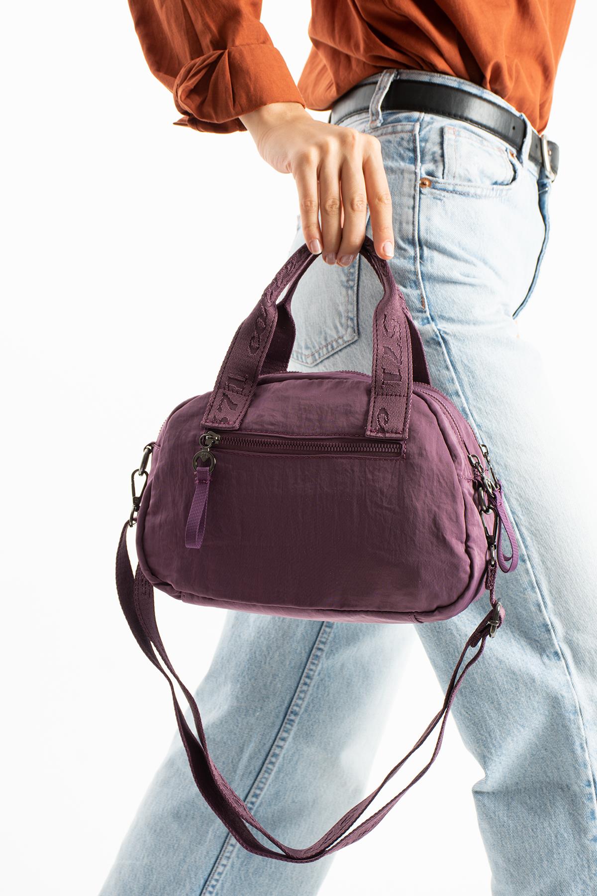 571-13-14HPolyamid Kumaş Omuz Kol Çantası Mor Model: (571-13-14H)