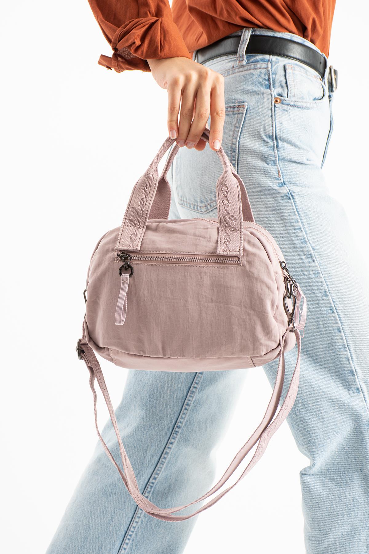 571-13-14HPolyamid Kumaş Omuz Kol Çantası Pembe Model: (571-13-14H)