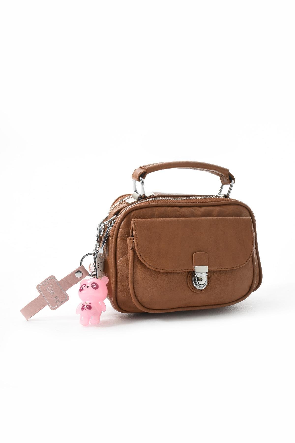 Suni Deri Omuz Çantası Kahve Rengi (Model: 571-13-17H) 