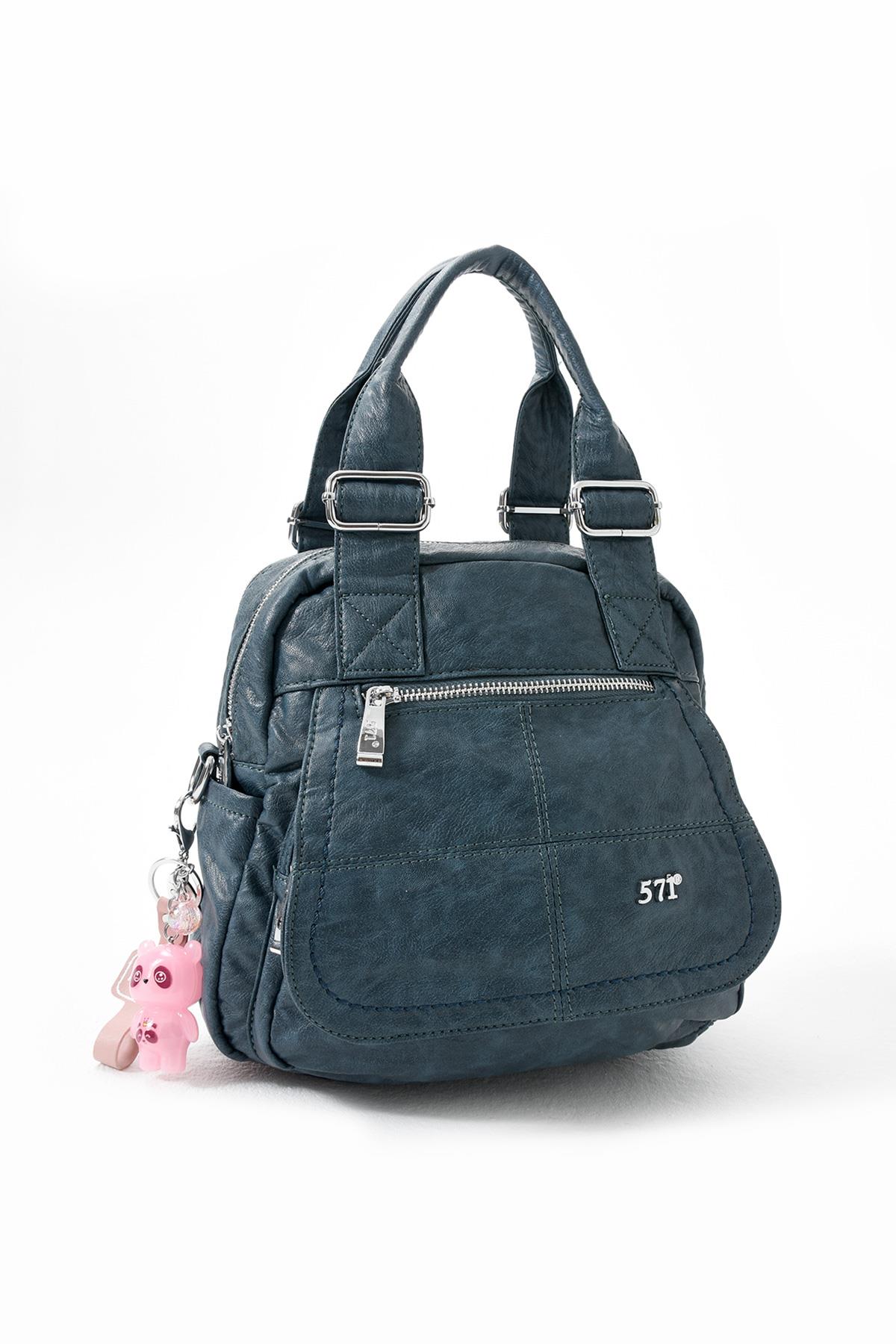 Suni Deri Omuz Çantası Mavi (Model: 571-13-17L) 