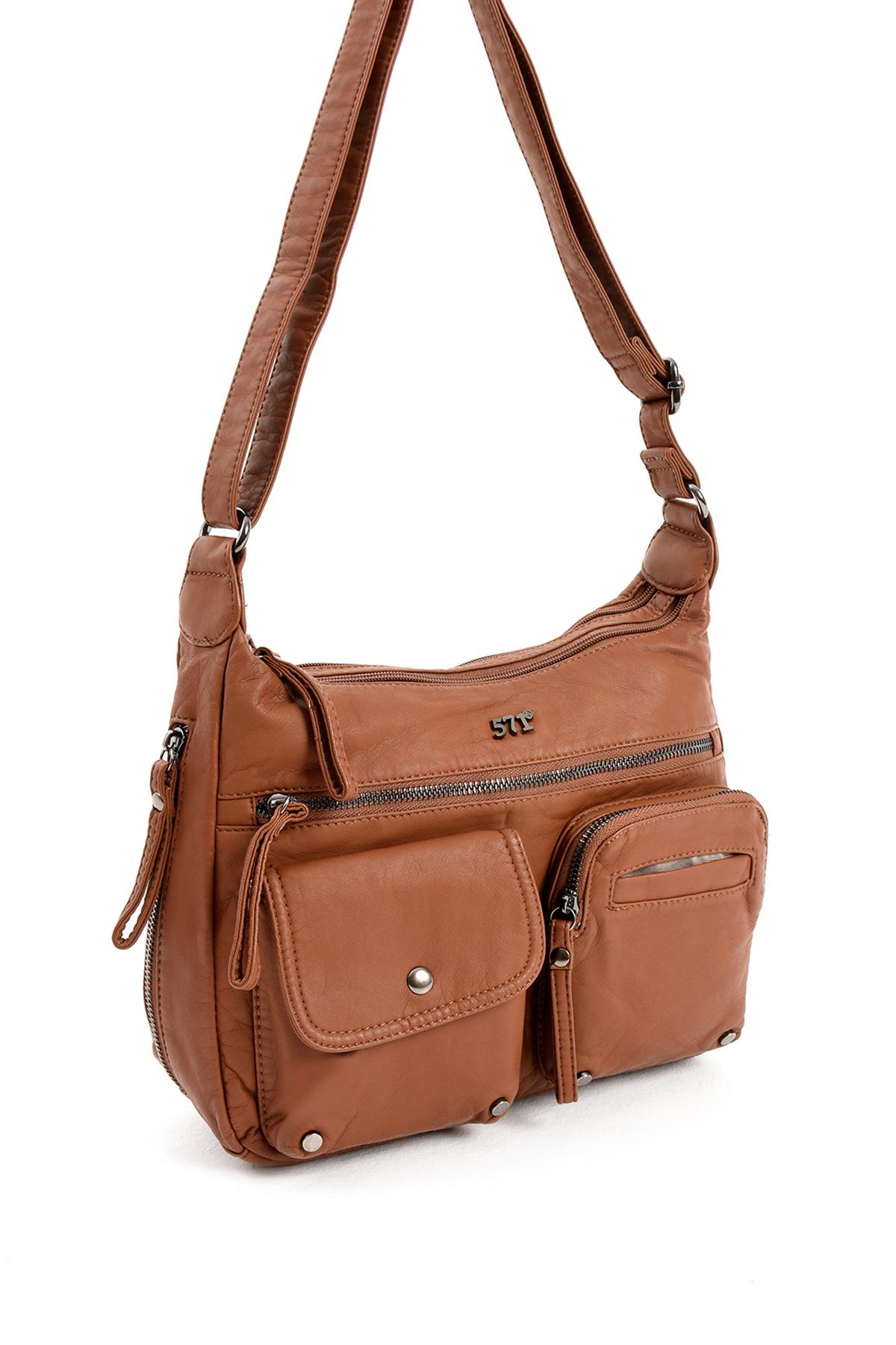 Suni Deri Omuz Çantası Taba (Model: 571-13-10K) 