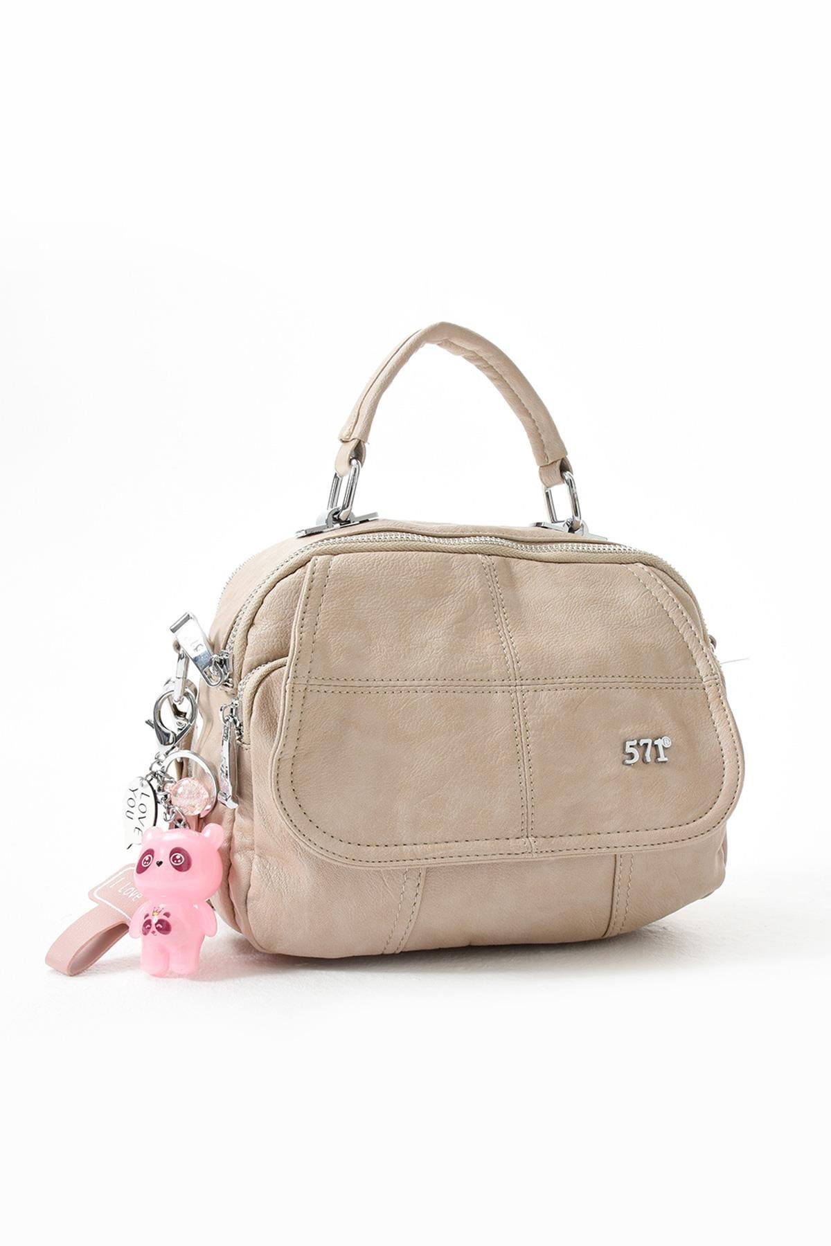 Suni Deri Omuz Çantası Vizon (Model: 571-13-17I) 