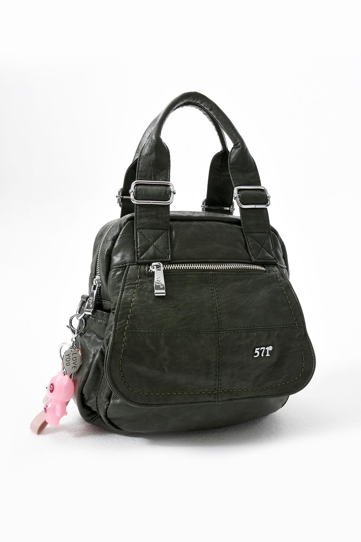 Suni Deri Omuz Çantası Yeşil (Model: 571-13-17L) 