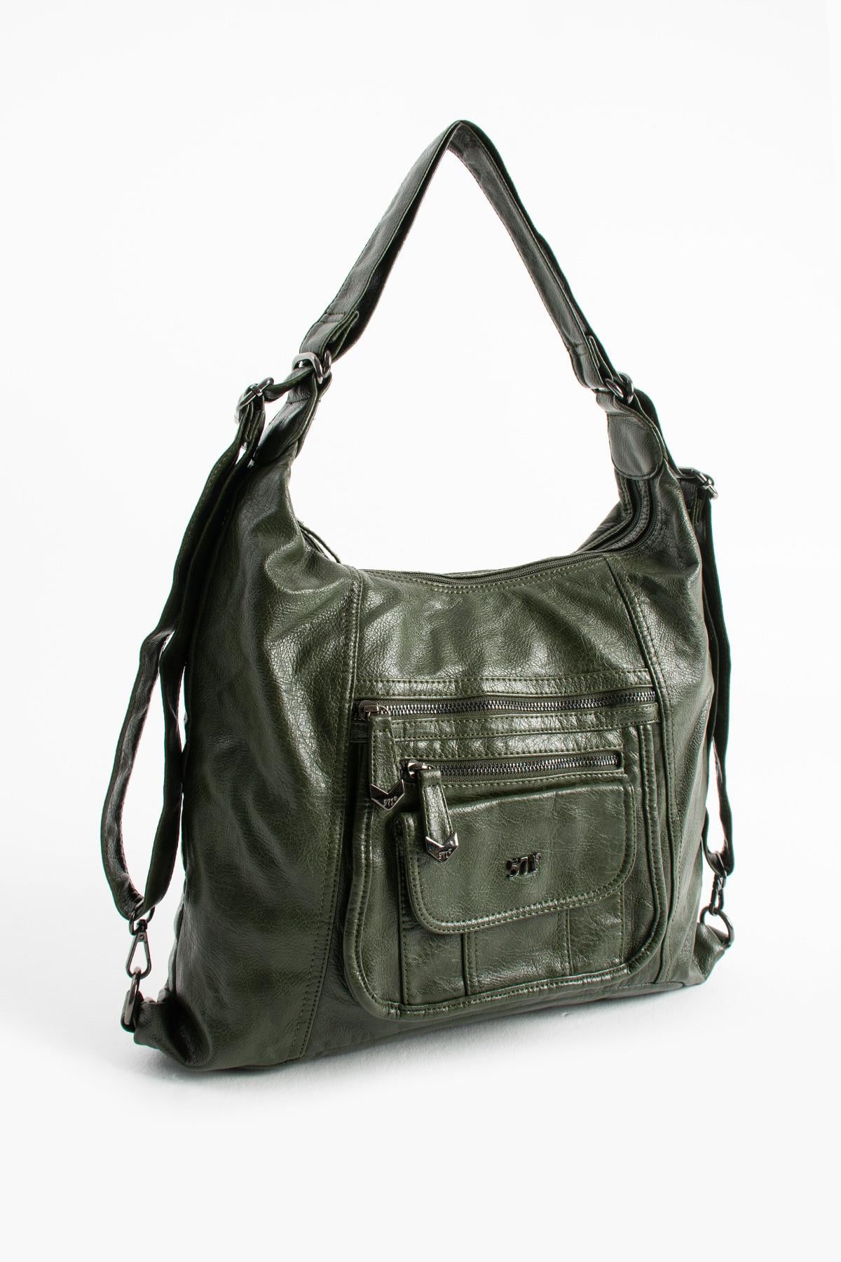 Suni Deri Sırt Çantası Yeşil (Model: 571-13-13M)