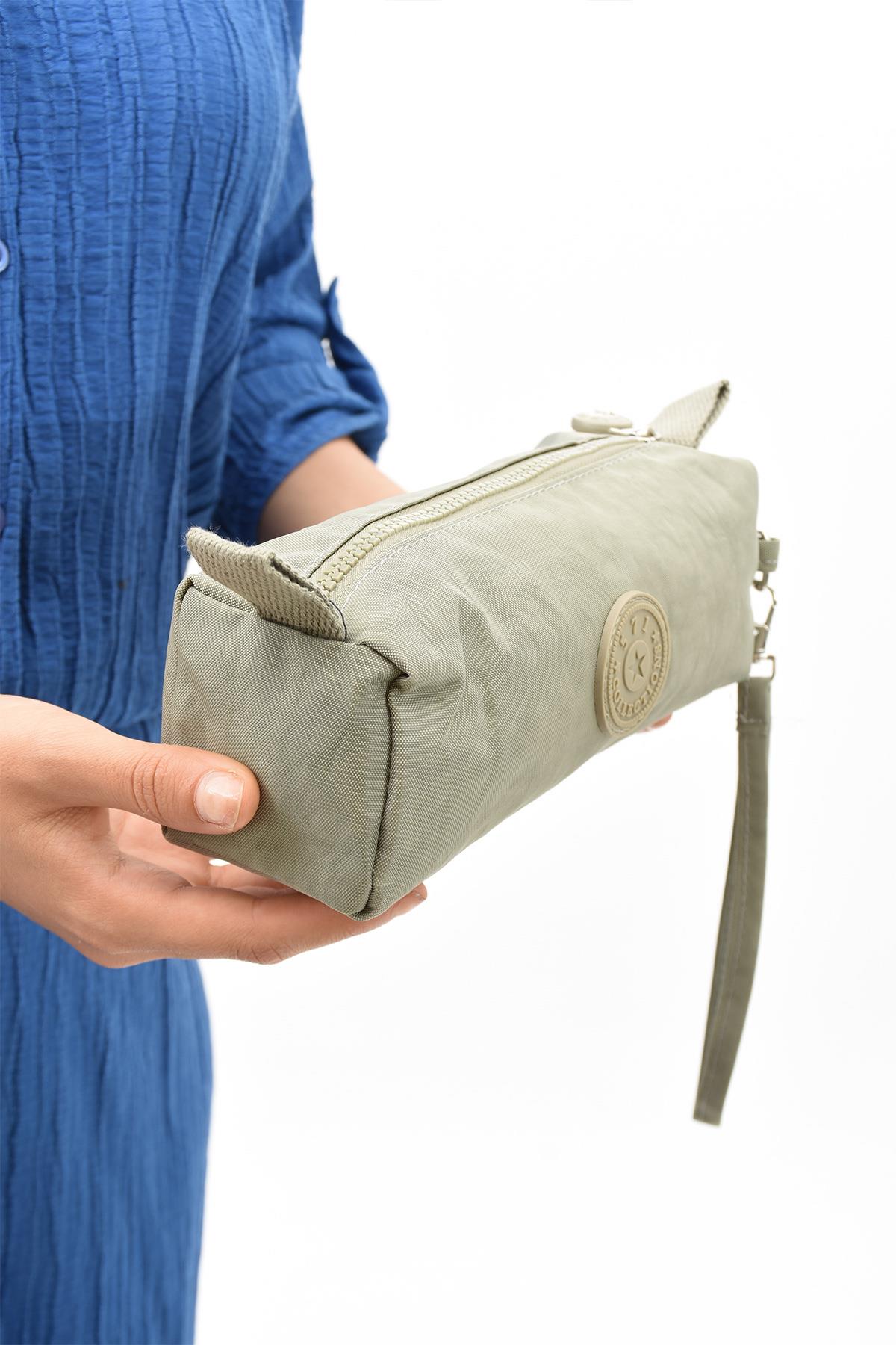 Tek Bölmeli Kalemlik (Yıkanabilir ve Su Geçirmez, makyaj çantası ) Vizon (Model: 571-15H)