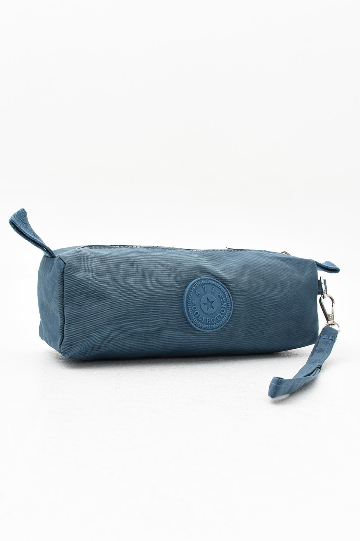 Tek Bölmeli Kalemlik (Yıkanabilir ve Su Geçirmez, makyaj çantası ) Mavi (Model: 571-15H)