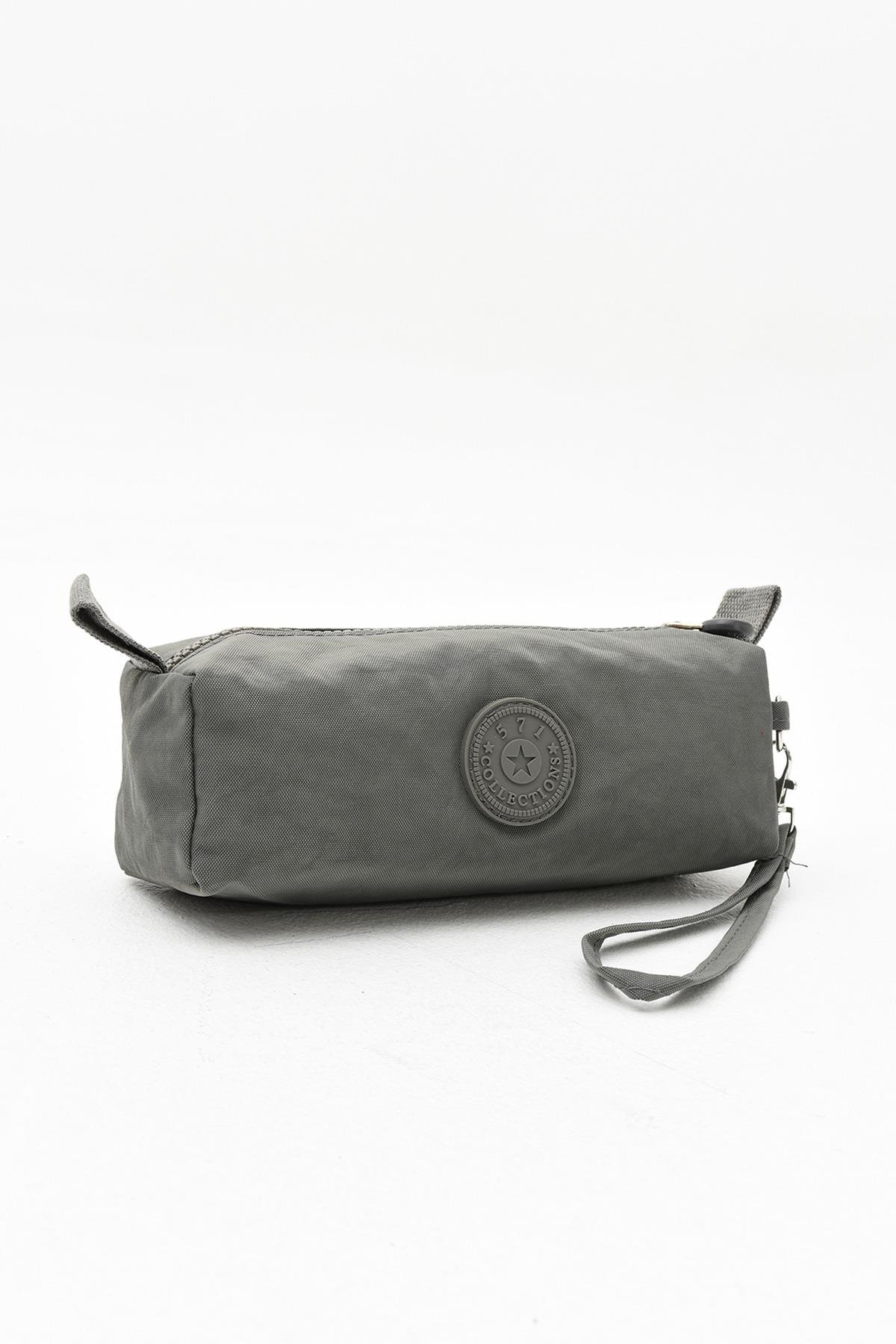 Tek Bölmeli Kalemlik (Yıkanabilir ve Su Geçirmez, makyaj çantası ) Gri (Model: 571-15H)