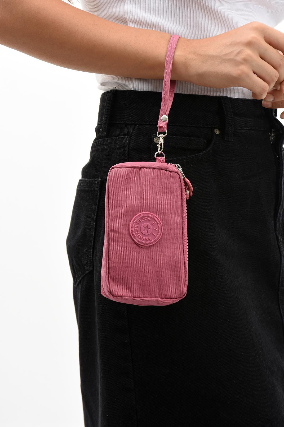 Üç Bölmeli Cüzdan Telefonluk Pembe (Model: 571-15B)
