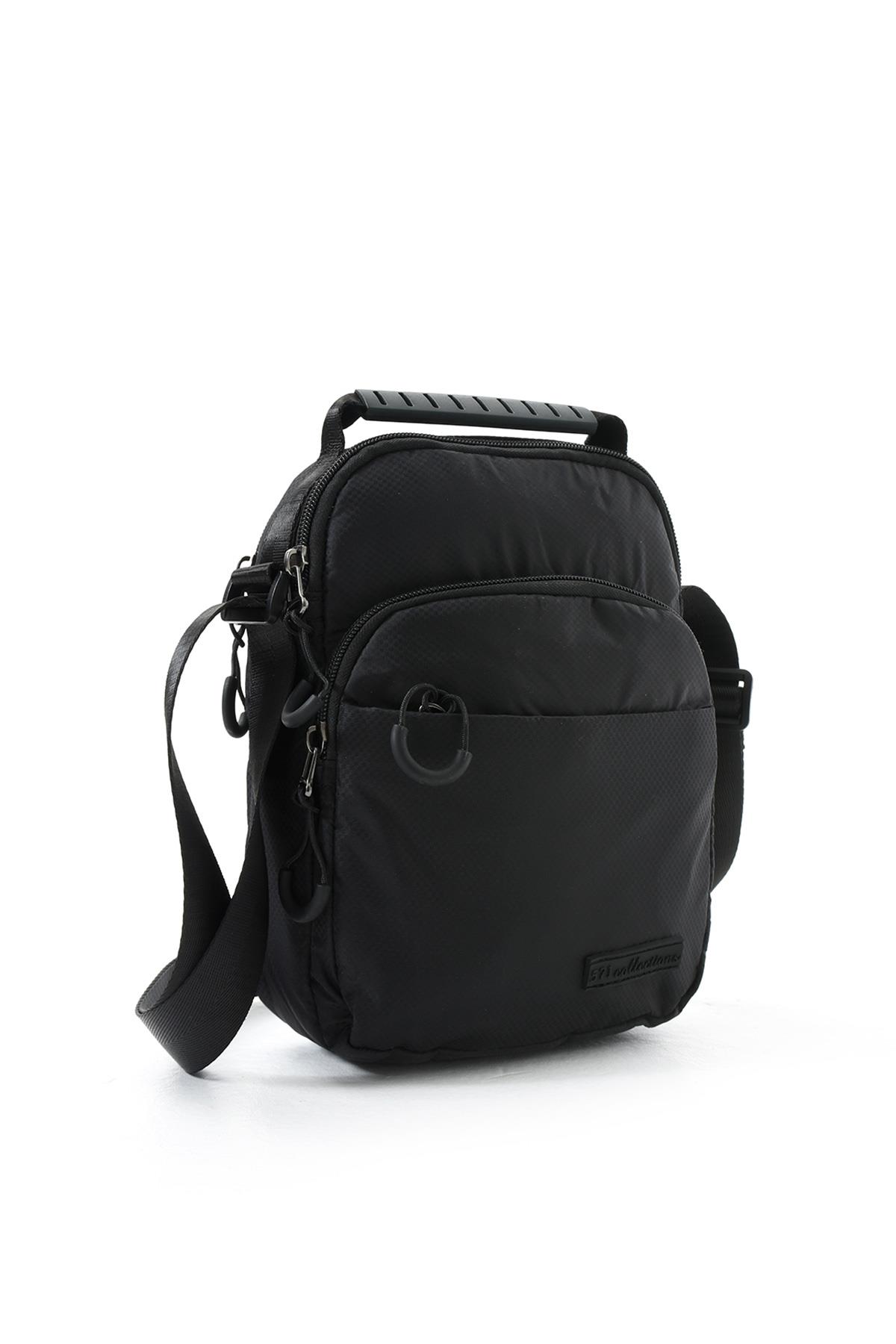 Üç Bölmeli Unisex Göğüs (Bodybag) - El Çantası Siyah (Model: 571-9P) 