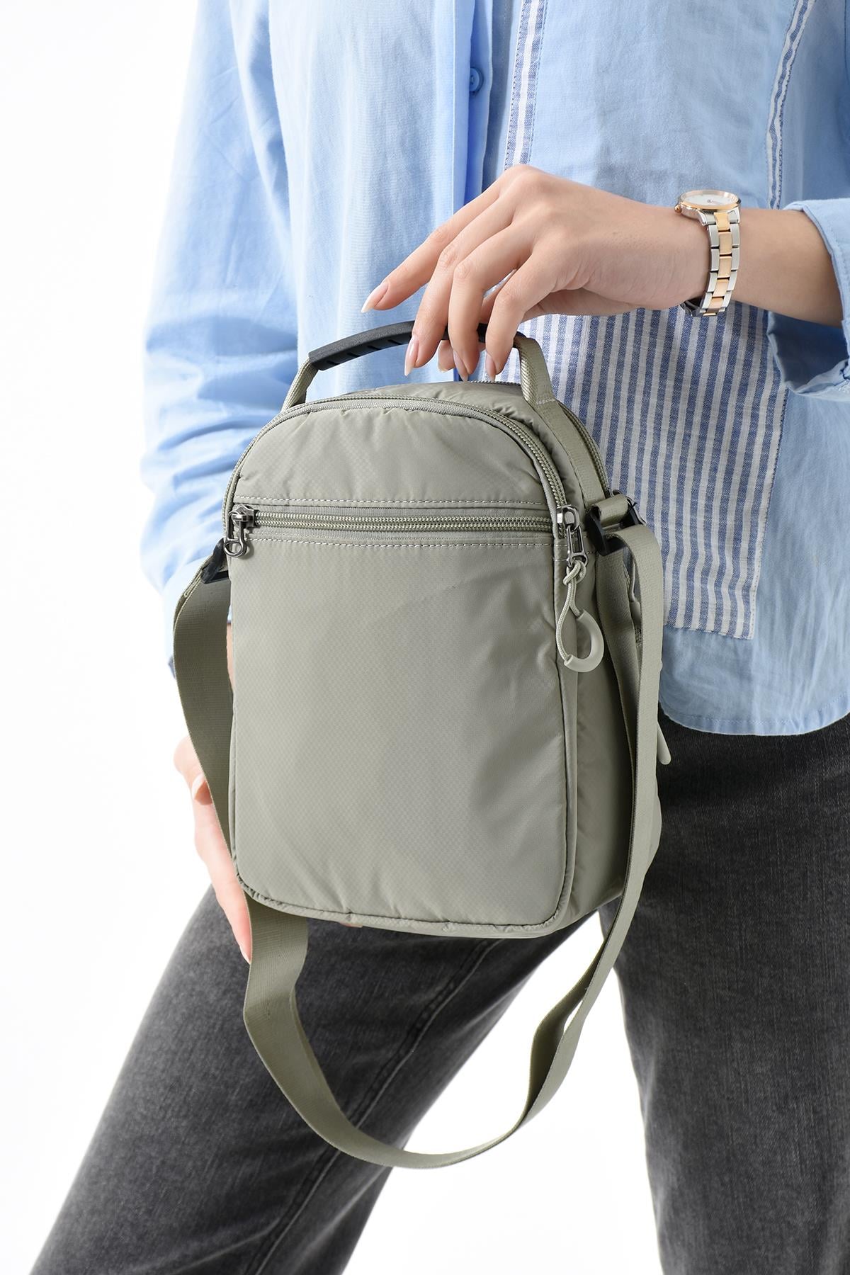 Üç Bölmeli Unisex Göğüs (Bodybag) - El Çantası Vizon (Model: 571-9P) 