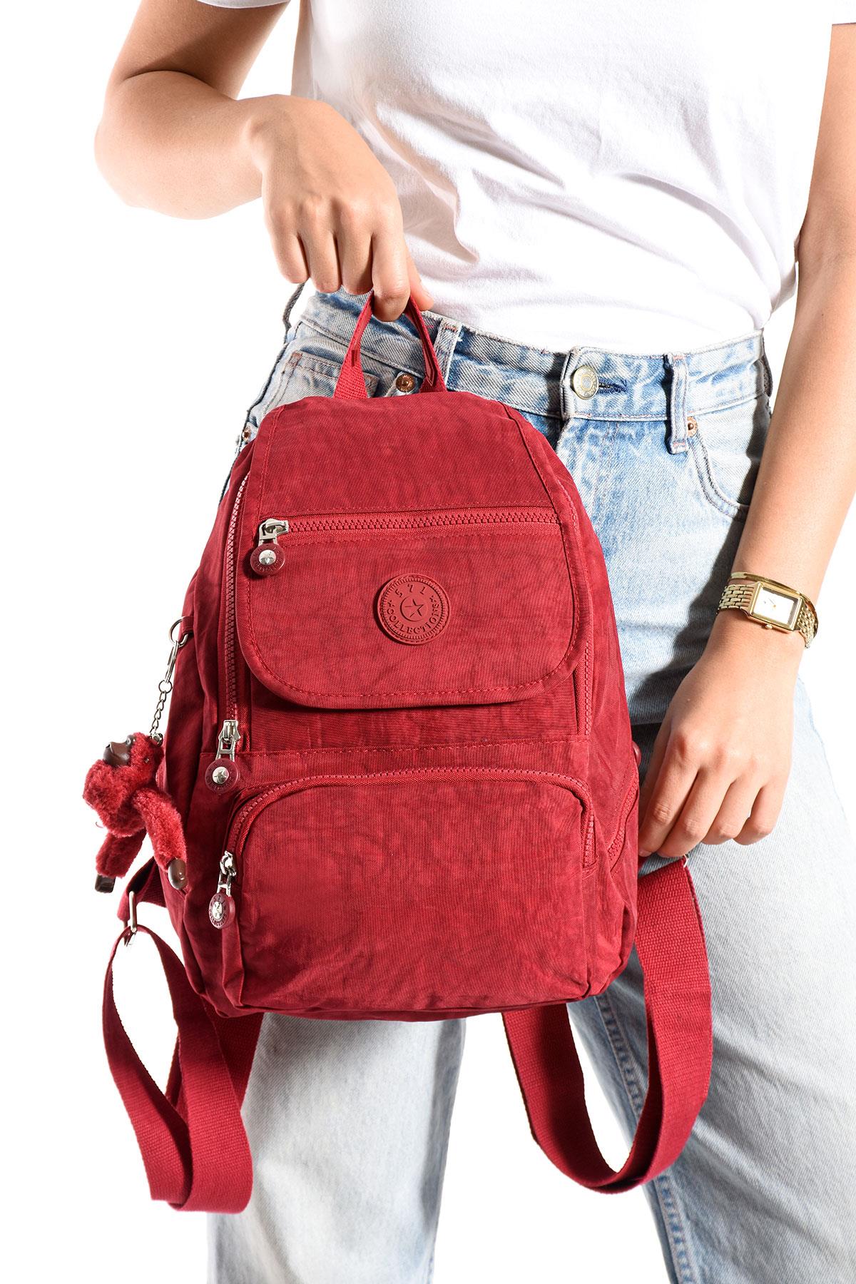 Ultra Hafif Çok Cepli Küçük Boy Sırt Çantası Unisex Kırmızı (Model: 571-4G)