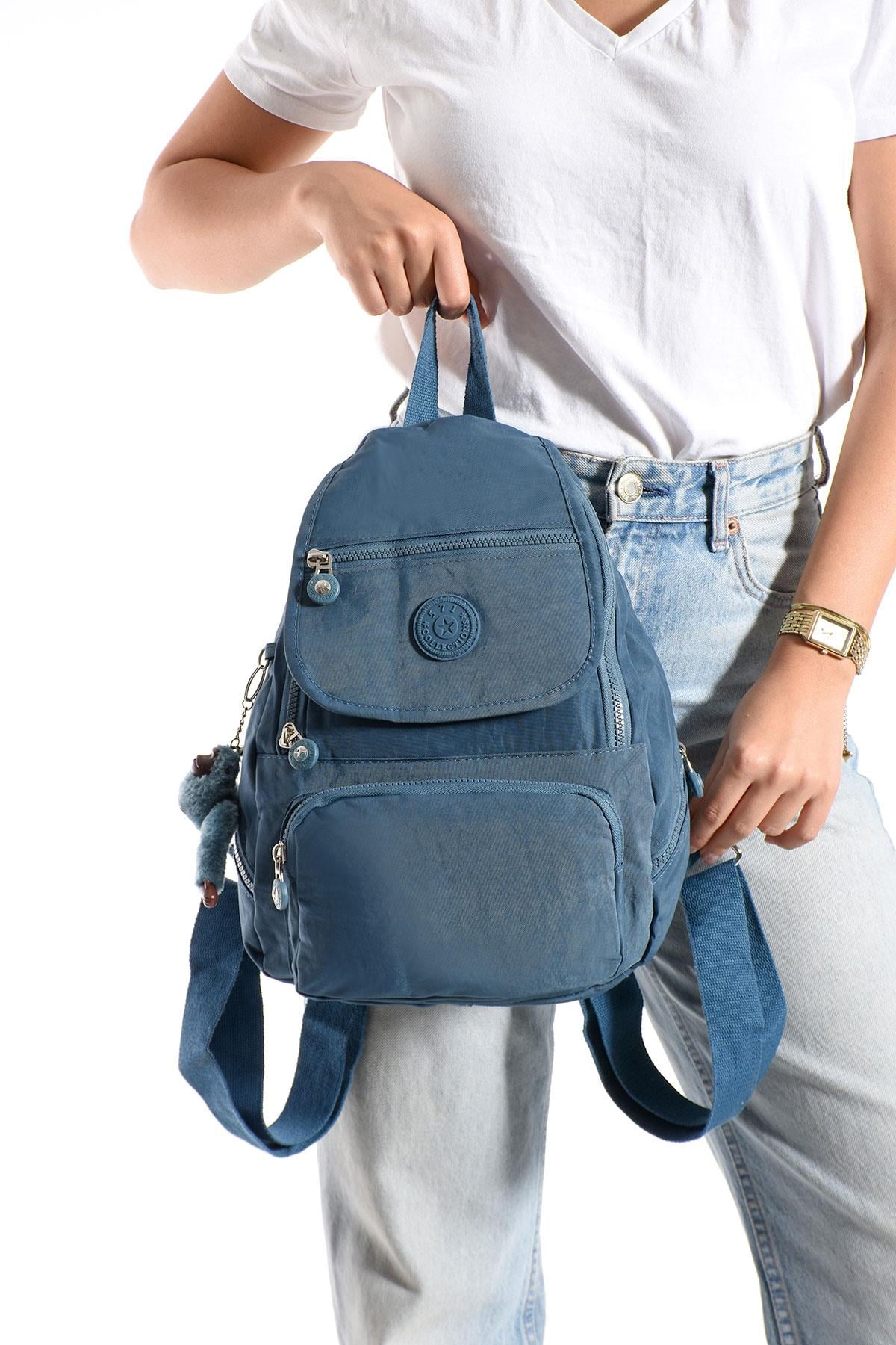 Ultra Hafif Çok Cepli Küçük Boy Sırt Çantası Unisex Mavi (Model: 571-4G)