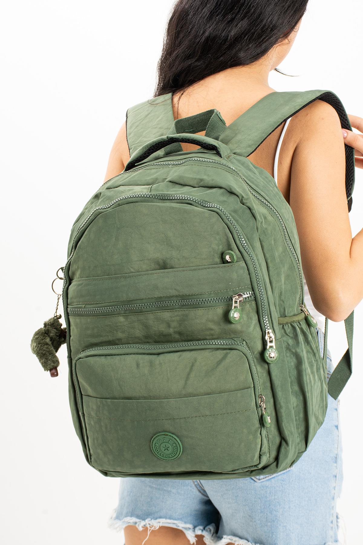 Ultra Hafif Çok Cepli Orta Boy Sırt Çantası Unisex Yeşil (Model: 571-3E) 
