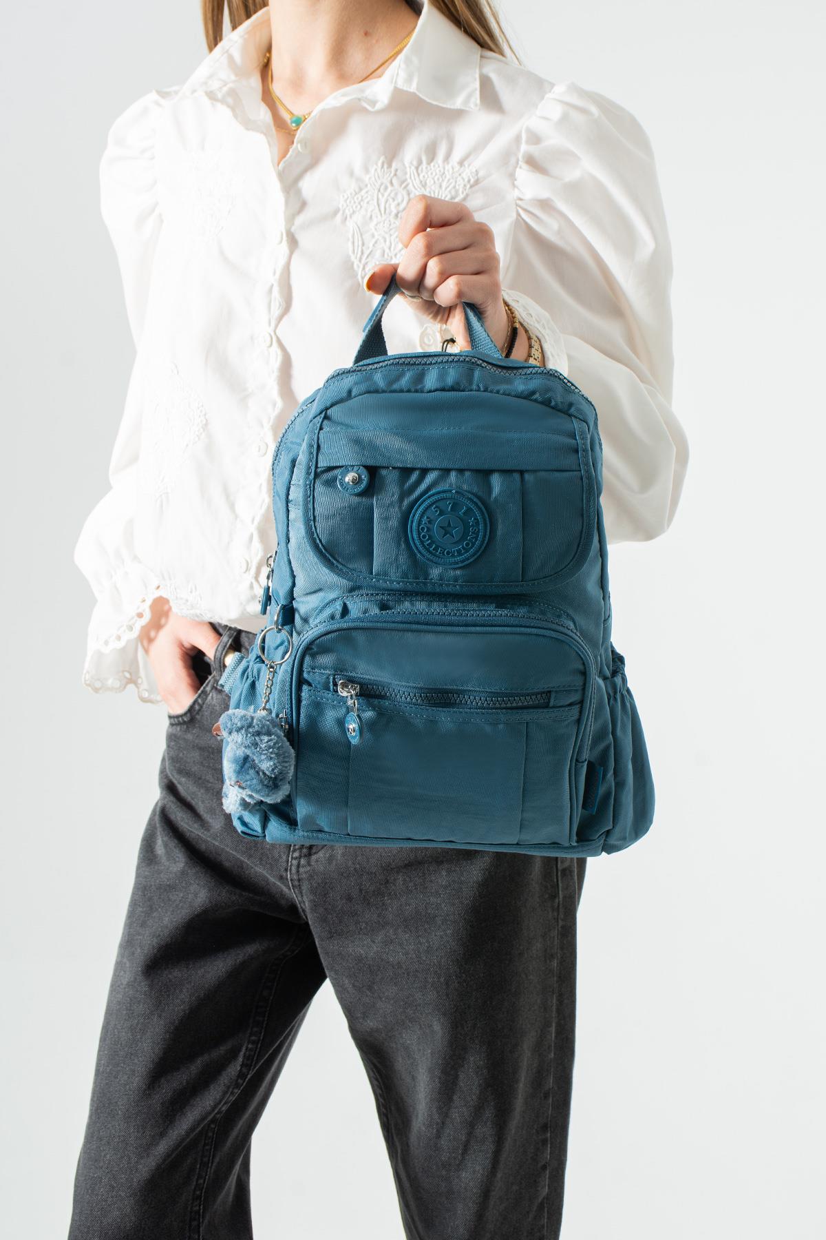 571-4IUltra Hafif Çok Cepli Orta Boy Sırt Çantası Unisex Mavi (Model: 571-4I)