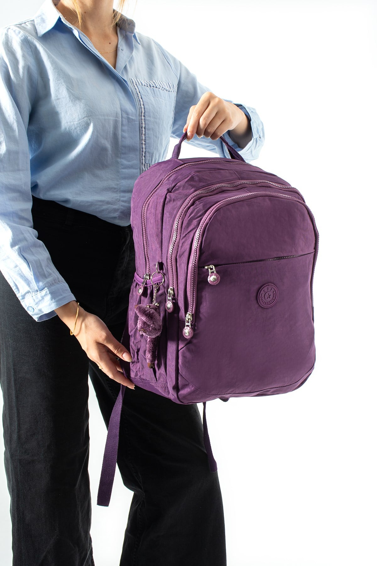 571-3KUltra Hafif Çok Cepli Orta Boy Sırt Çantası Mor Model: (571-3K)