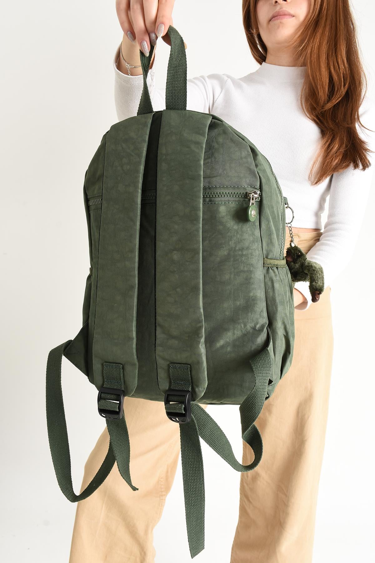 Ultra Hafif Çok Cepli Orta Boy Sırt Çantası Unisex Yeşil (Model: 571-4D)