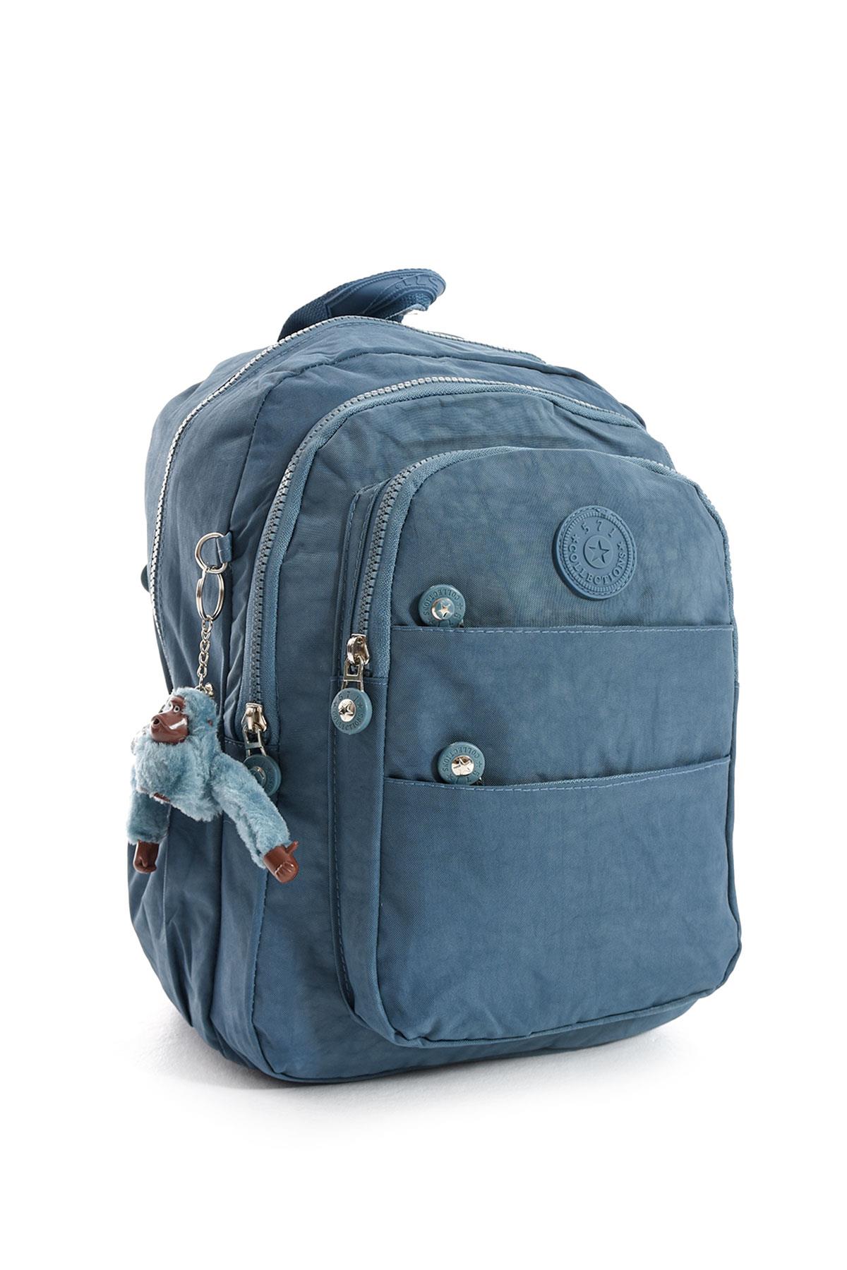 Ultra Hafif Çok Cepli Orta Boy Sırt Çantası Unisex Mavi (Model: 571-4C)