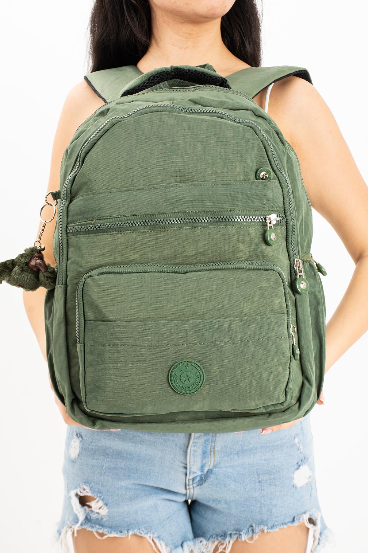 Ultra Hafif Çok Cepli Orta Boy Sırt Çantası Unisex Yeşil (Model: 571-3E) 