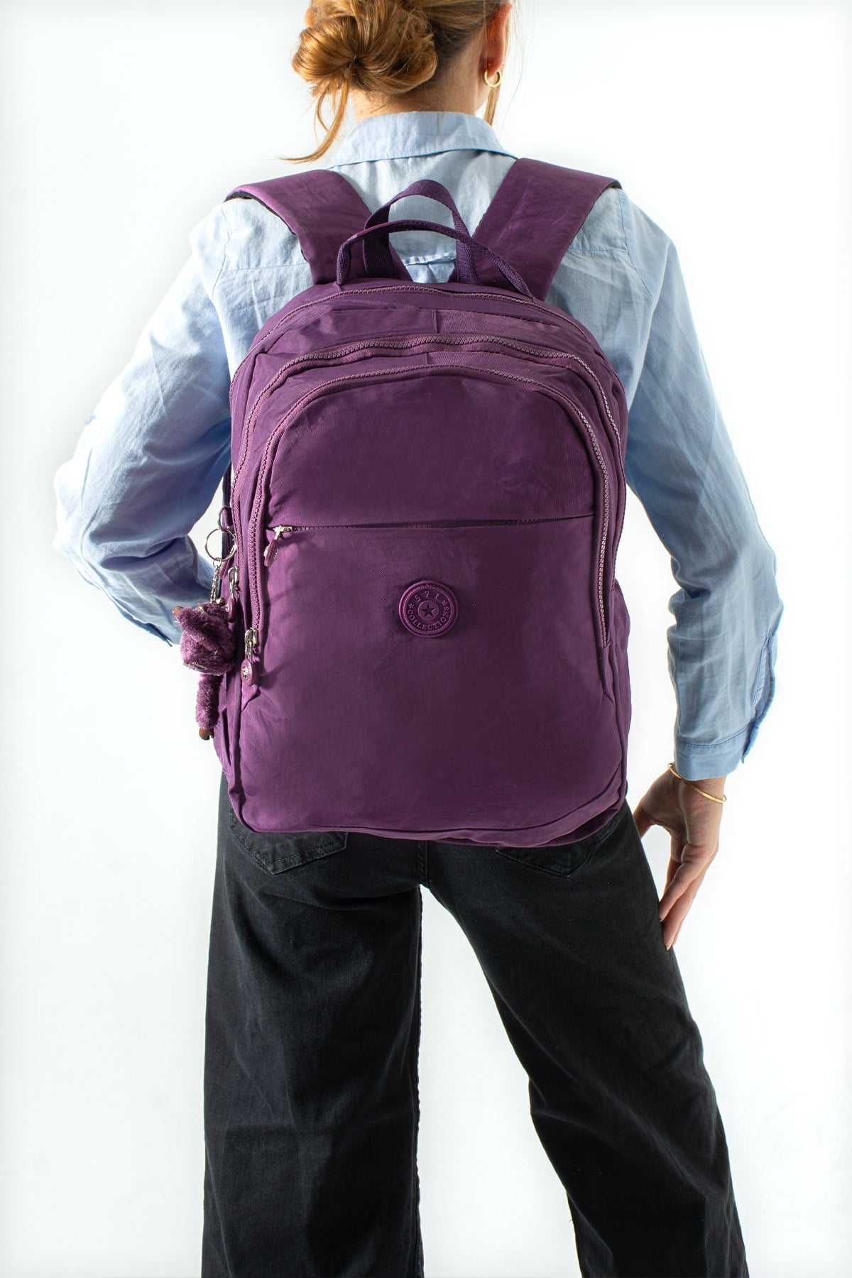 571-3KUltra Hafif Çok Cepli Orta Boy Sırt Çantası Mor Model: (571-3K)