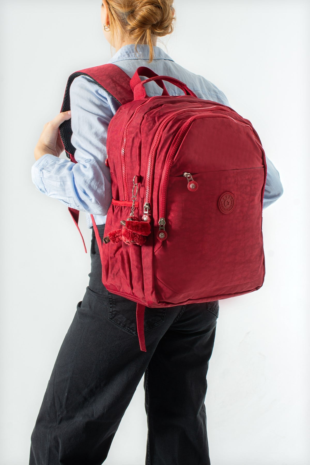 571-3KUltra Hafif Çok Cepli Orta Boy Sırt Çantası Kırmızı Model: (571-3K)