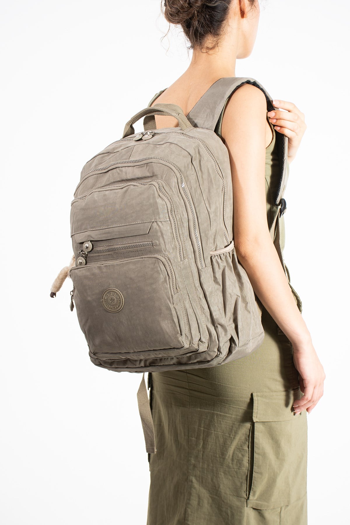 571-2FUltra Hafif Çok Cepli Su Geçirmez Sırt Çantası Unisex Vizon (Model: 571-2F)