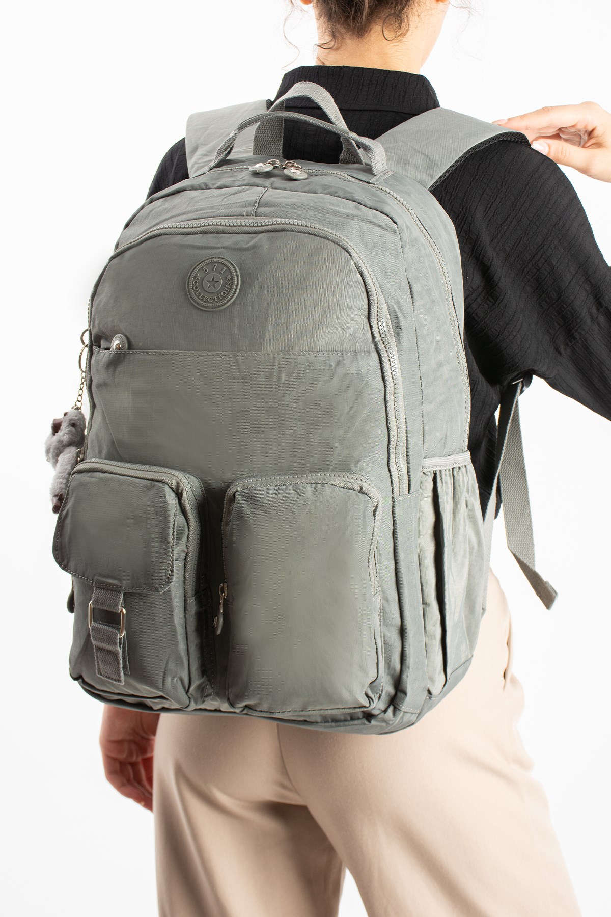 571-1AUltra Hafif Çok Cepli Su Geçirmez Sırt Çantası Unisex Gri (Model: 571-1A)