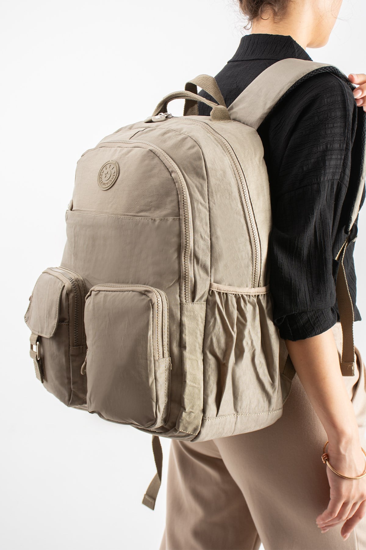 571-1AUltra Hafif Çok Cepli Su Geçirmez Sırt Çantası Unisex Vizon (Model: 571-1A)